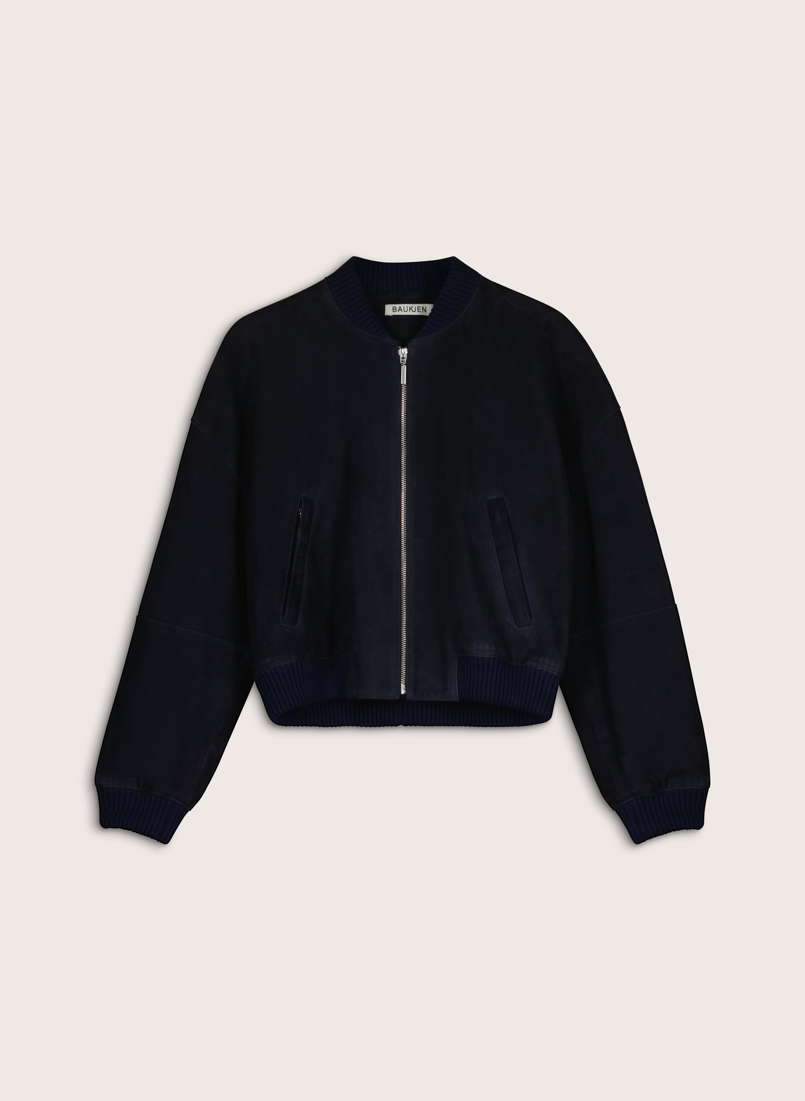 Quinn Suede Cropped Bomber Jacket