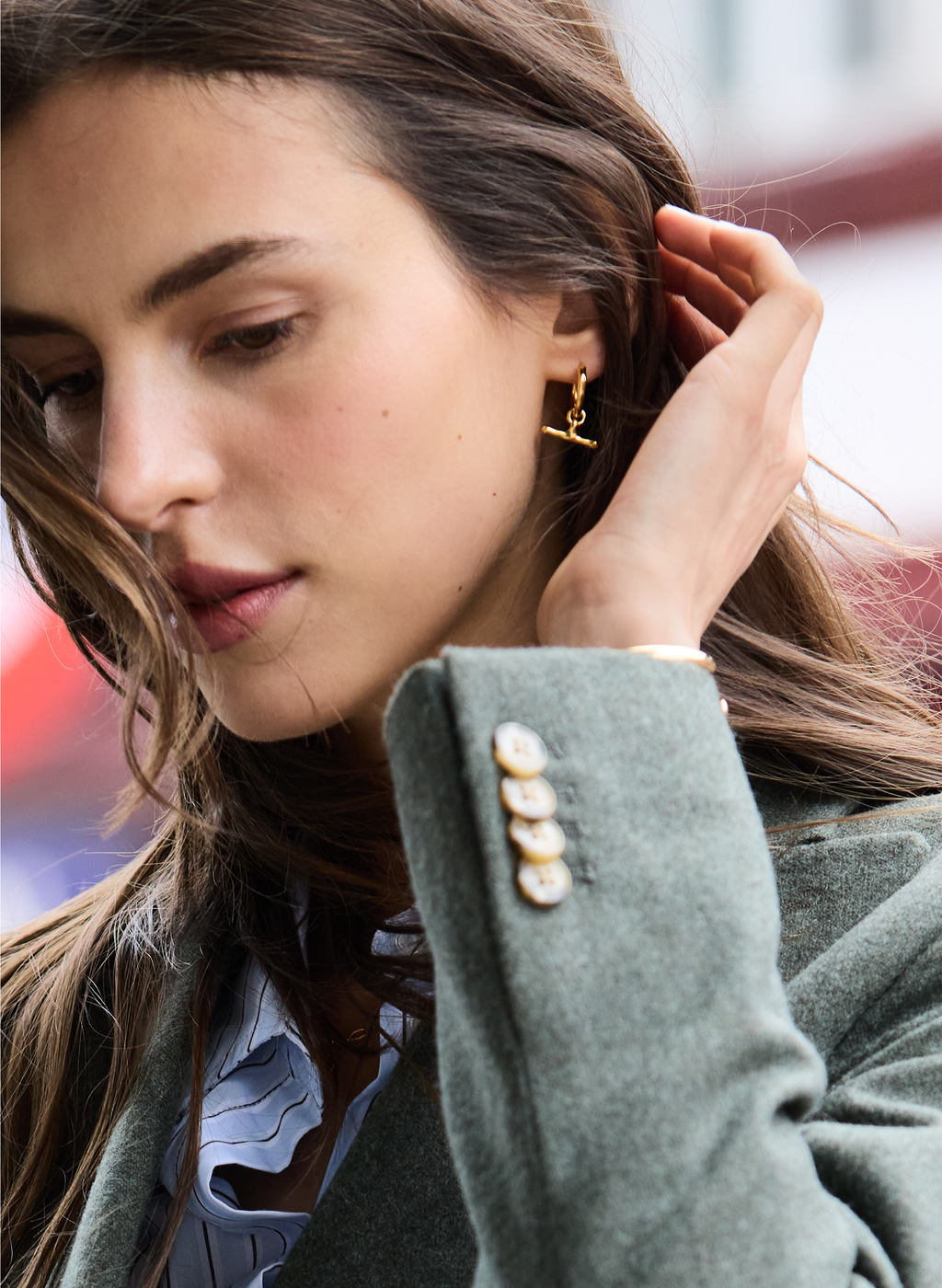 Pippa T Bar Small Hoop Earrings