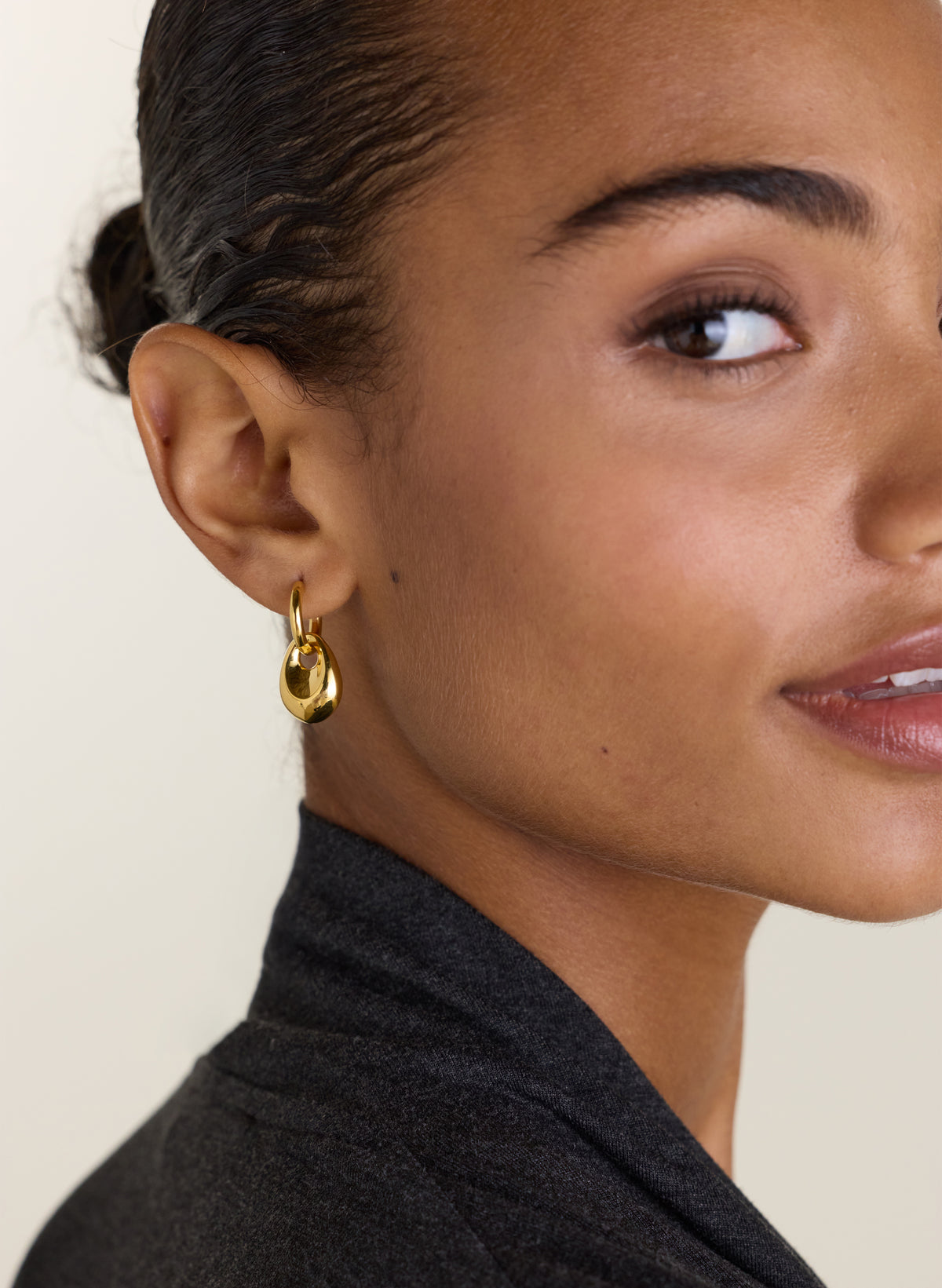 Ava Pendant Huggie Earrings