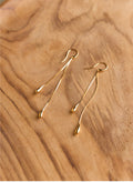 Rose Tear Drop Chain Earrings