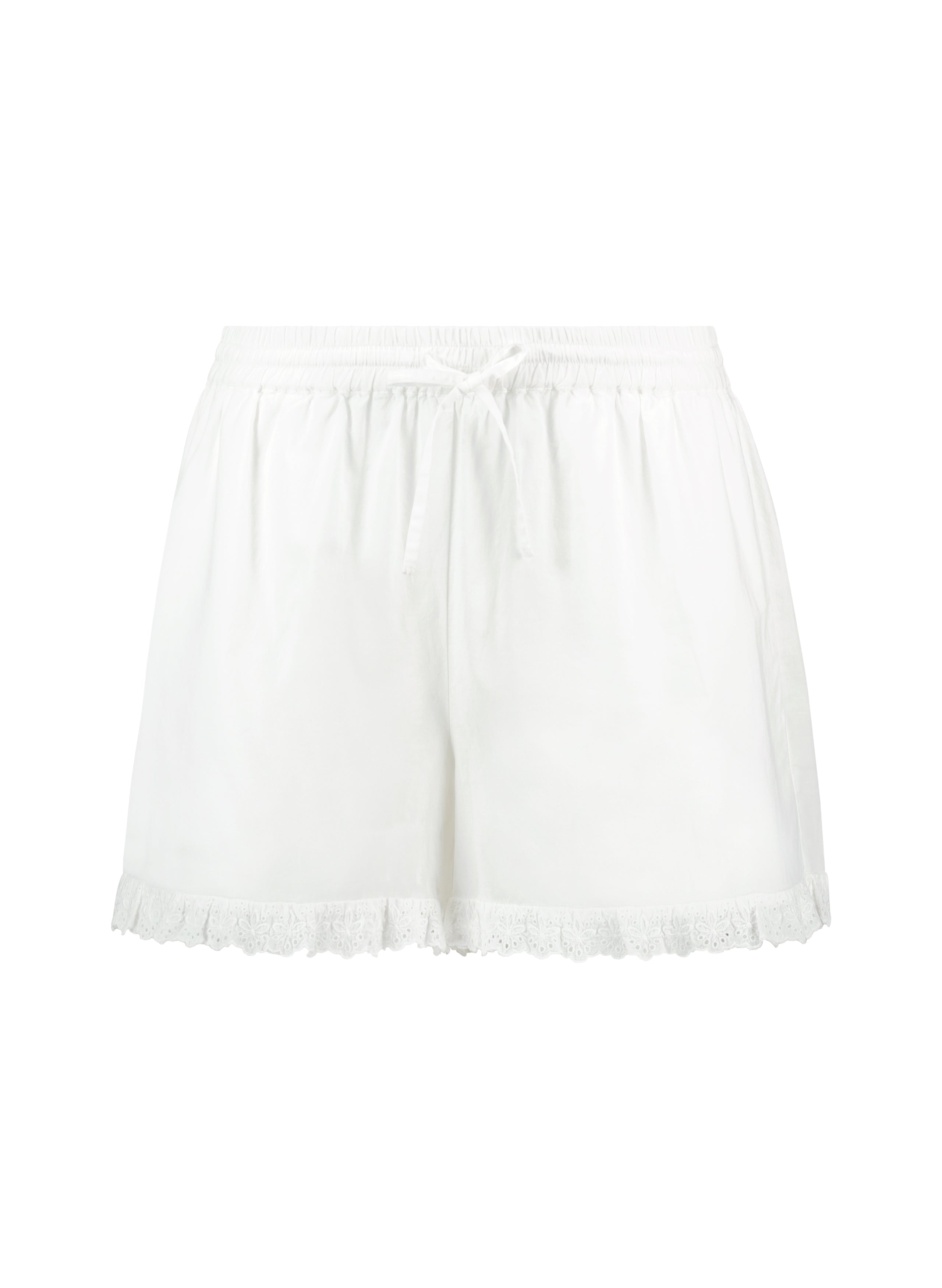 Leona Organic Cotton Broderie Detail Pyjama Shorts