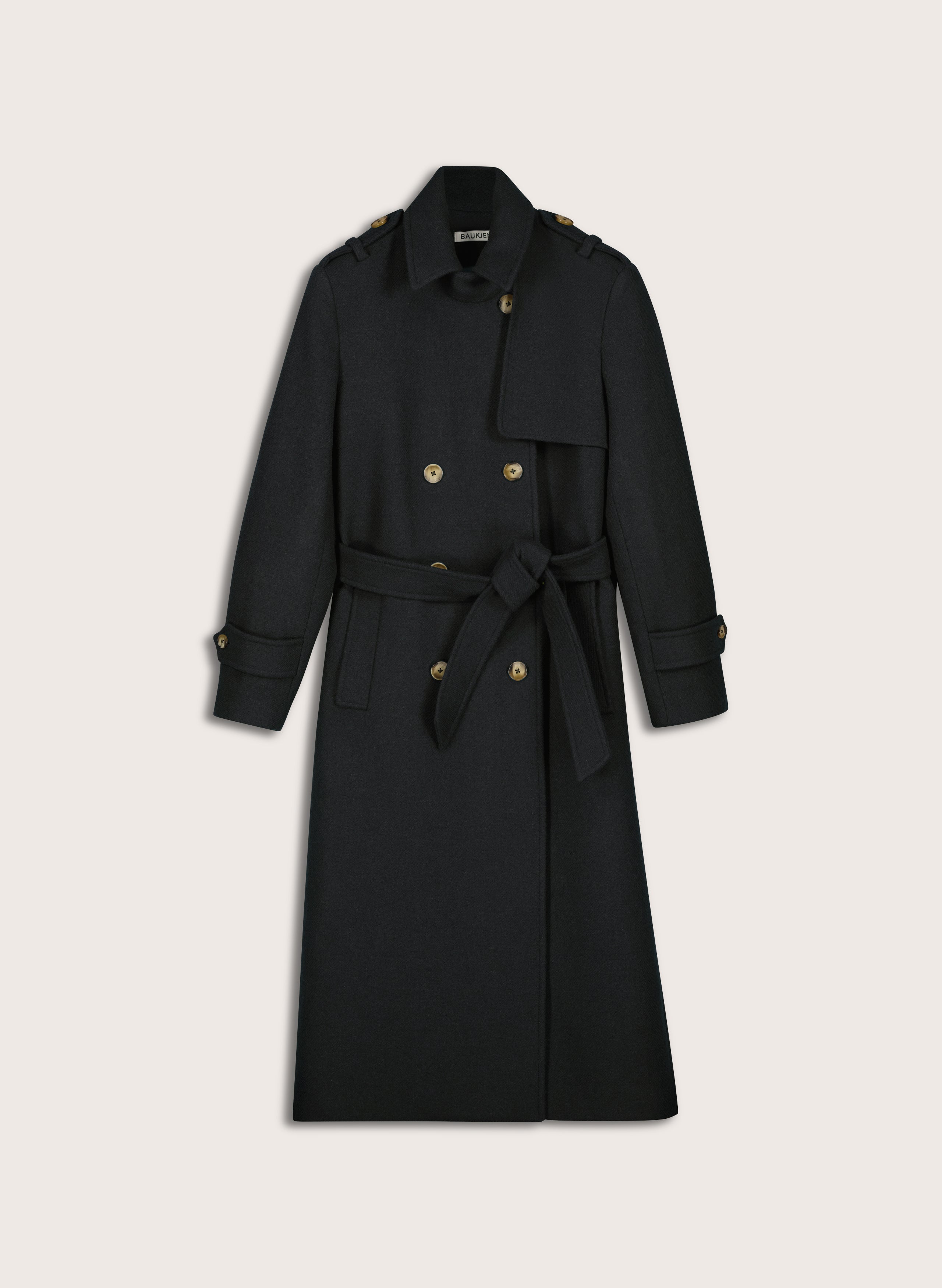 Ingrid Belted Wool Trench Coat