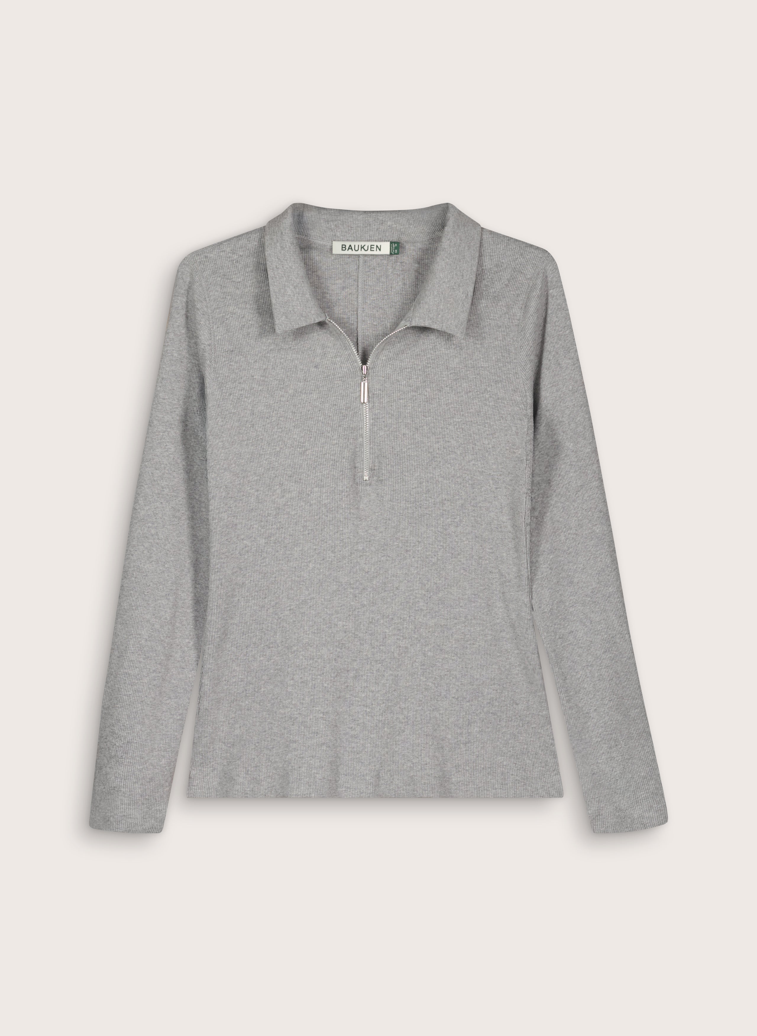 Organic Cotton Zip Collar Top