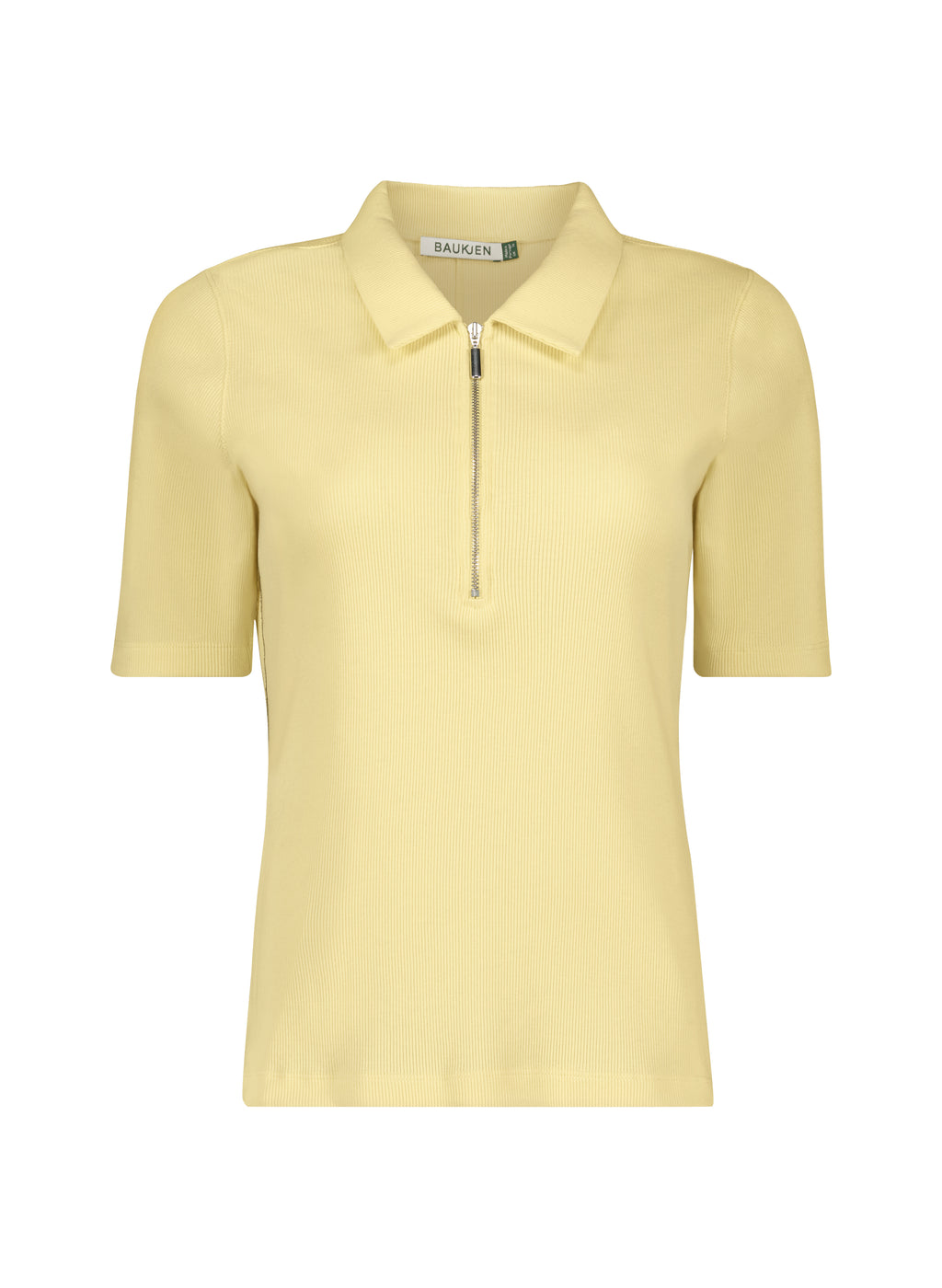 Ivy Organic Rib Zip Collar Top