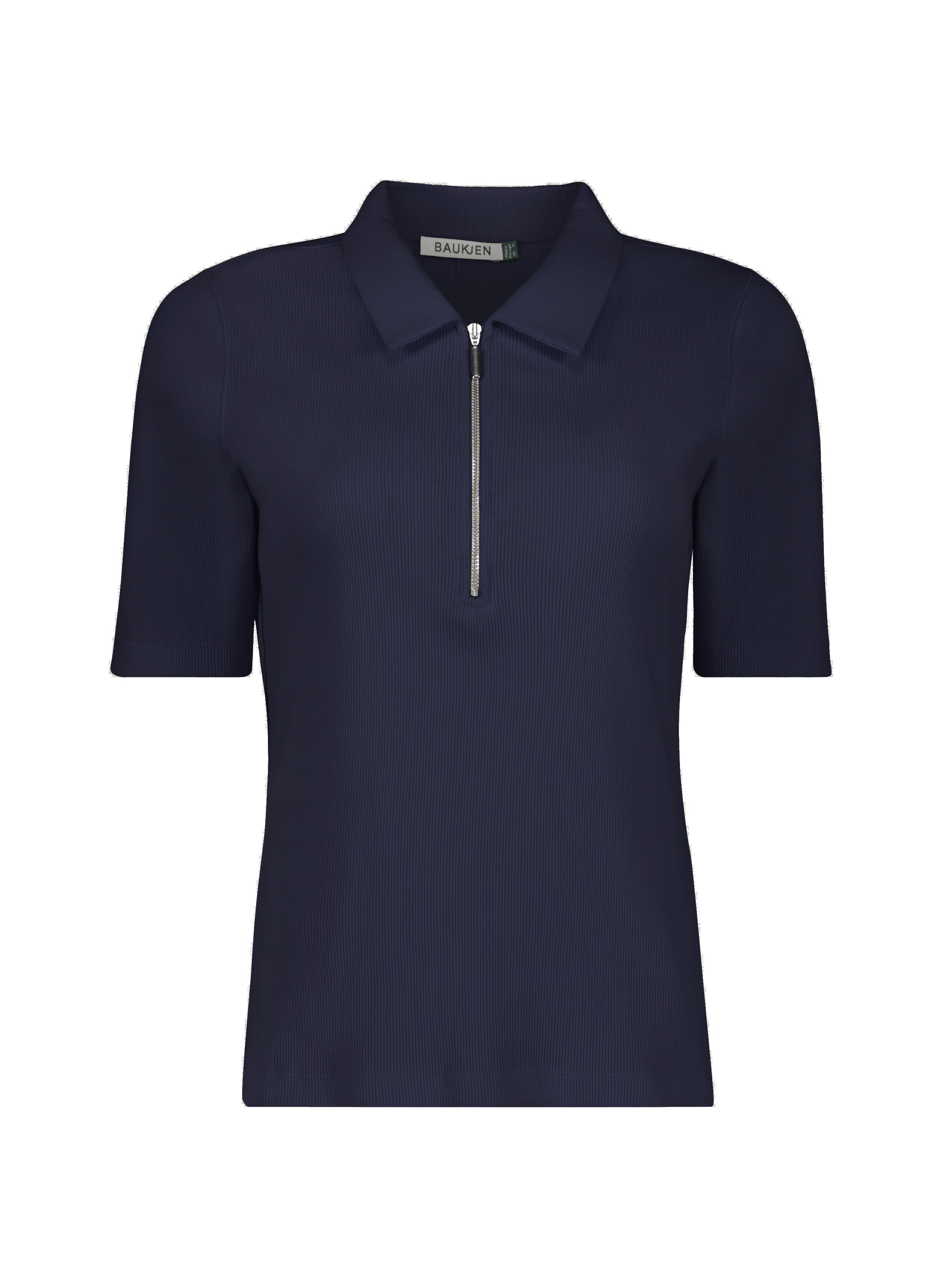 Ivy Organic Rib Zip Collar Top