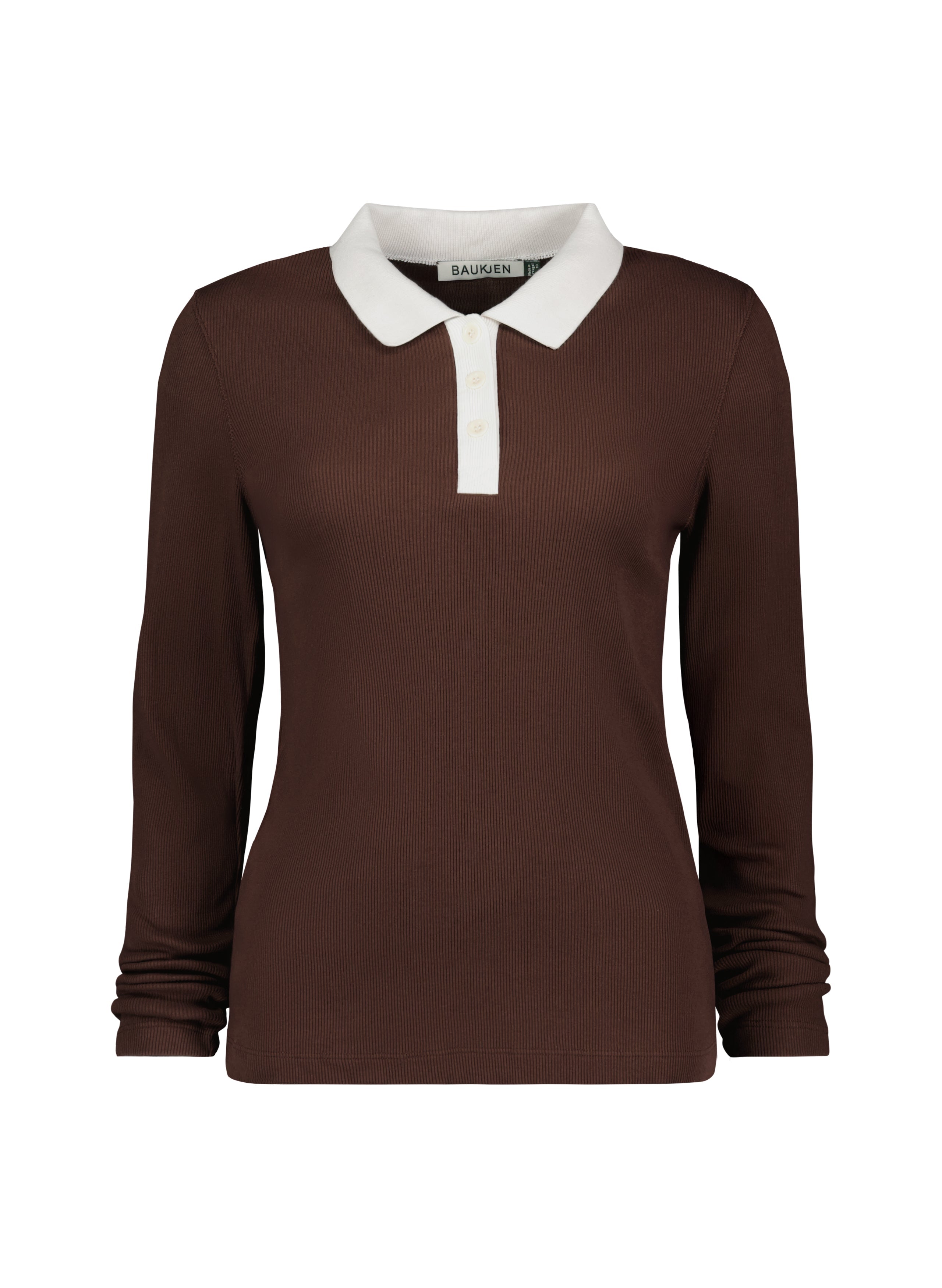 Ellison Contrast Collar Rib Polo Top