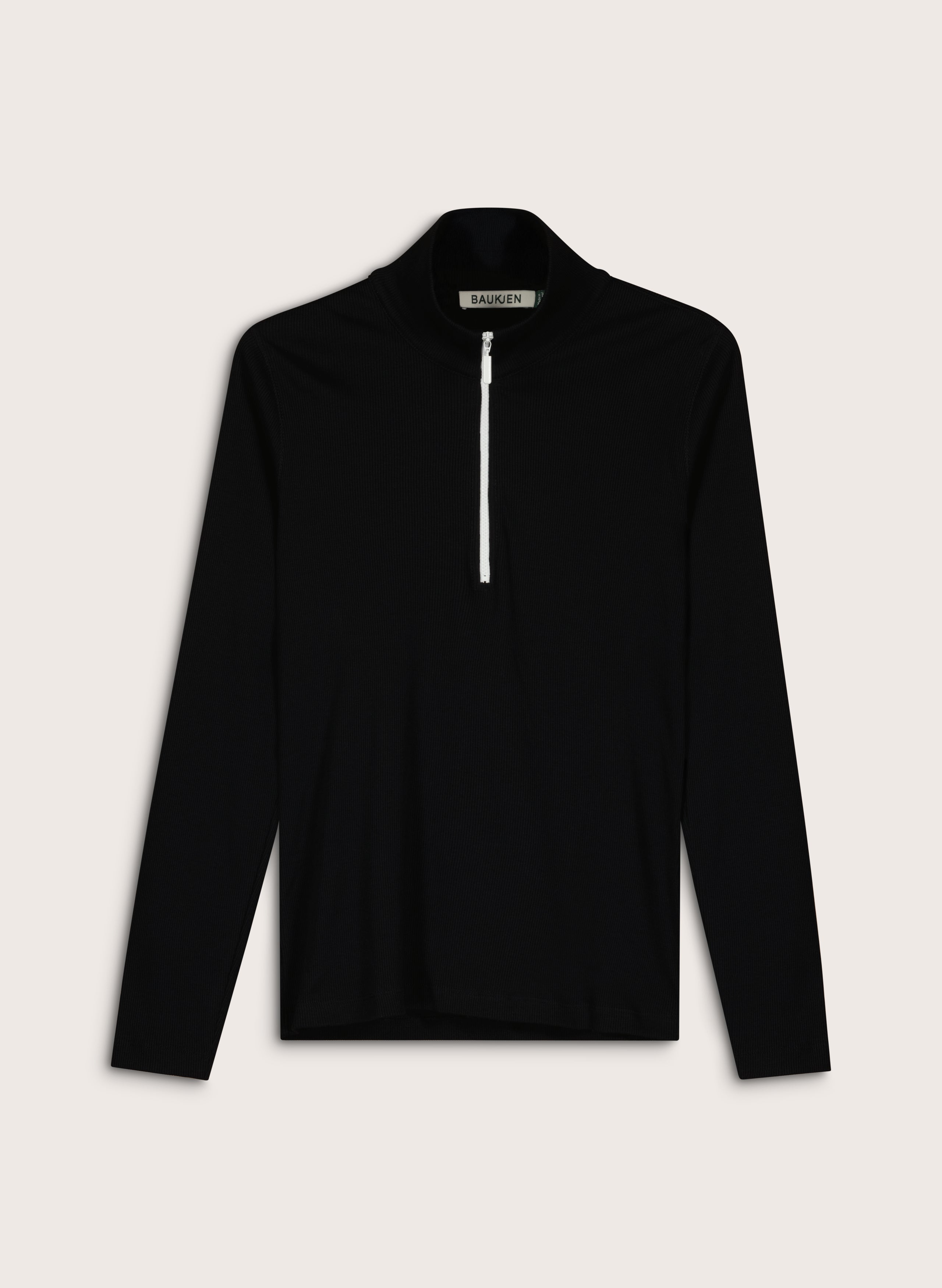 Clayton Organic Cotton Zip Turtleneck Top