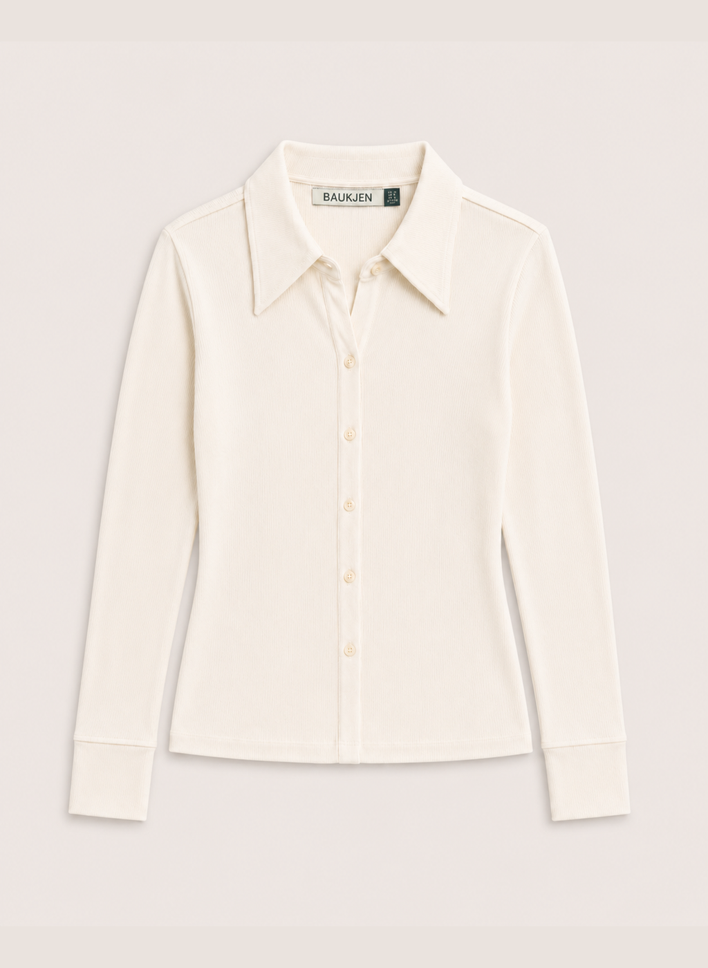 Kelly Ribbed Button-Down Top