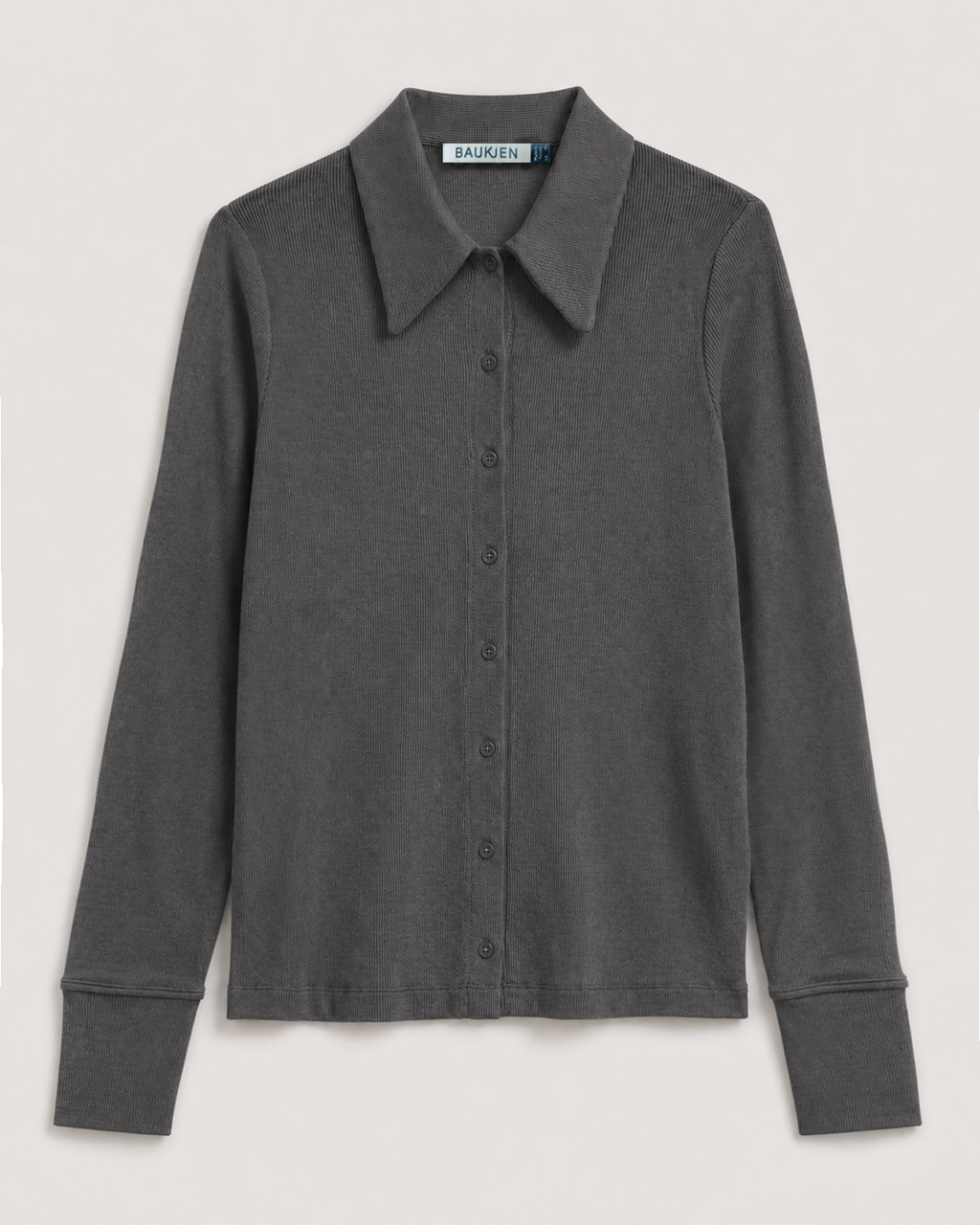 Kelly Ribbed Button-Down Top