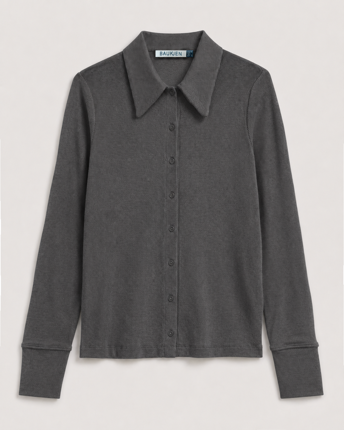 Kelly Ribbed Button-Down Top