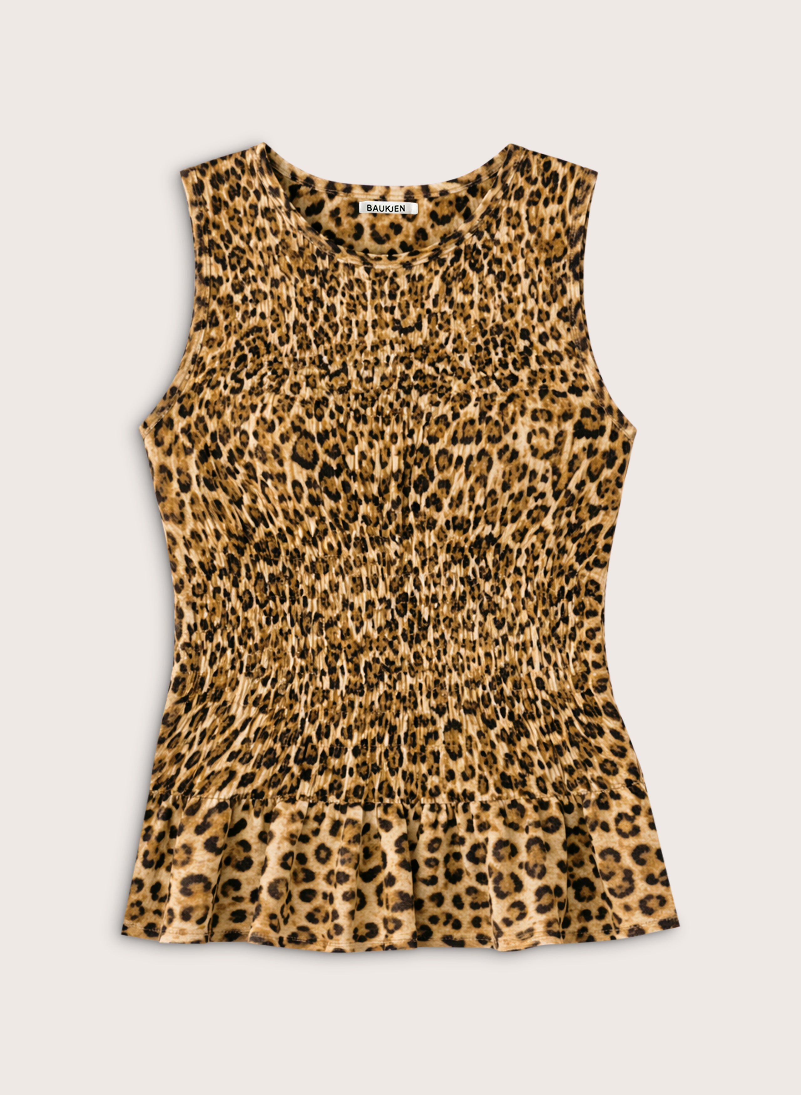 Maggie Printed Sleeveless Smocked Top