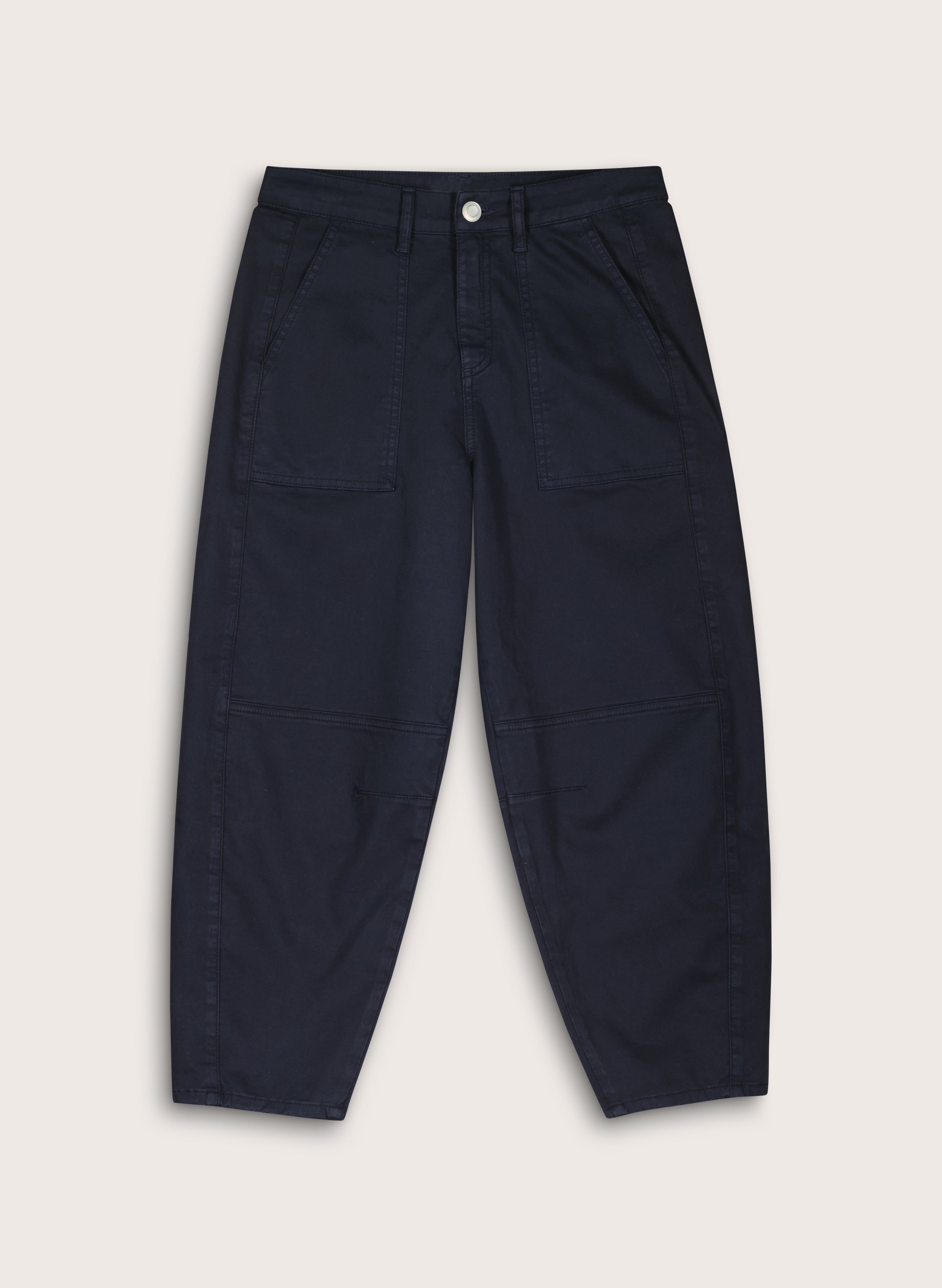 Amelia Organic Cotton Barrel Leg Cargo Trousers