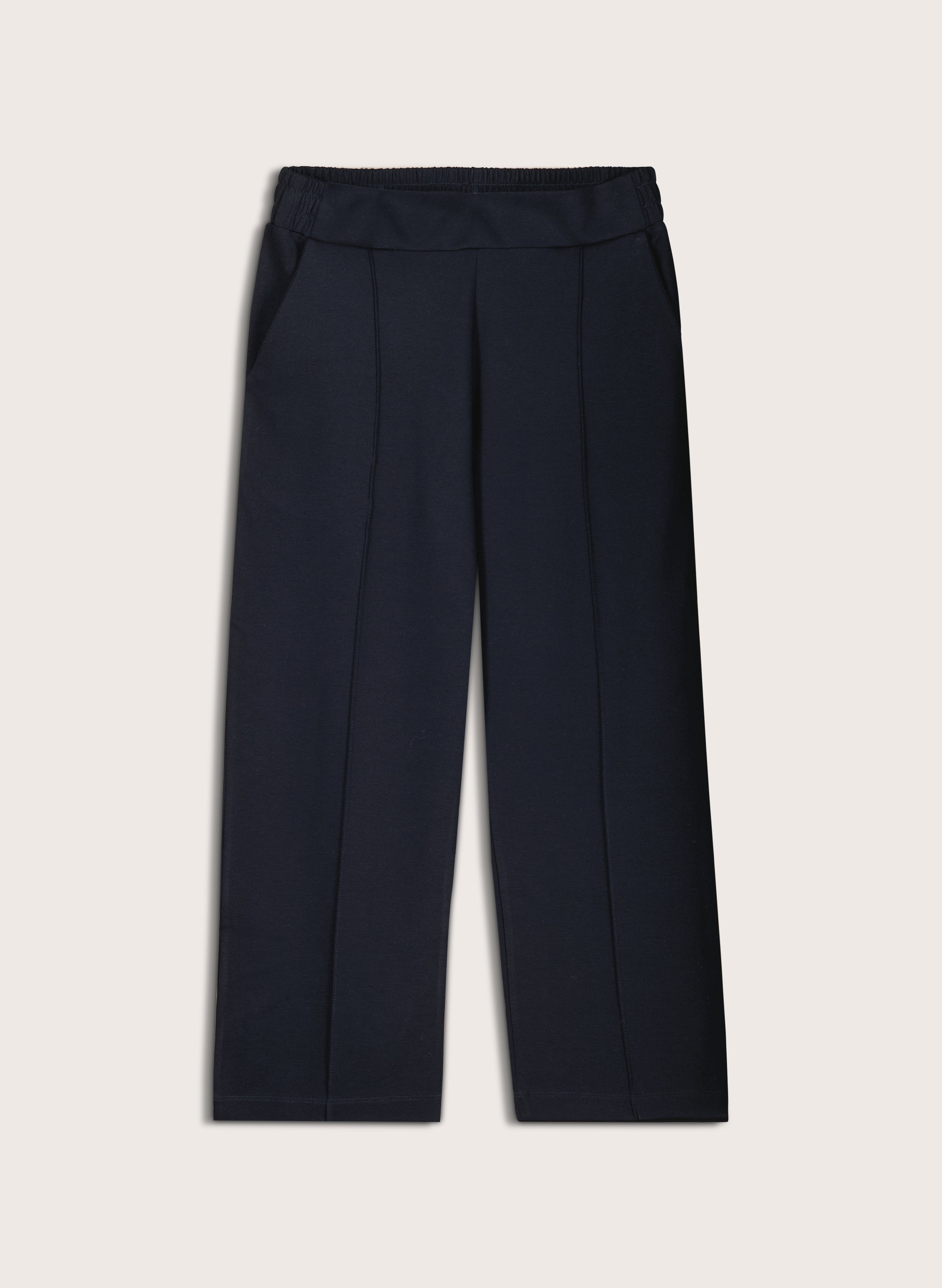 Ebru Ponte Straight Leg Crop Trousers