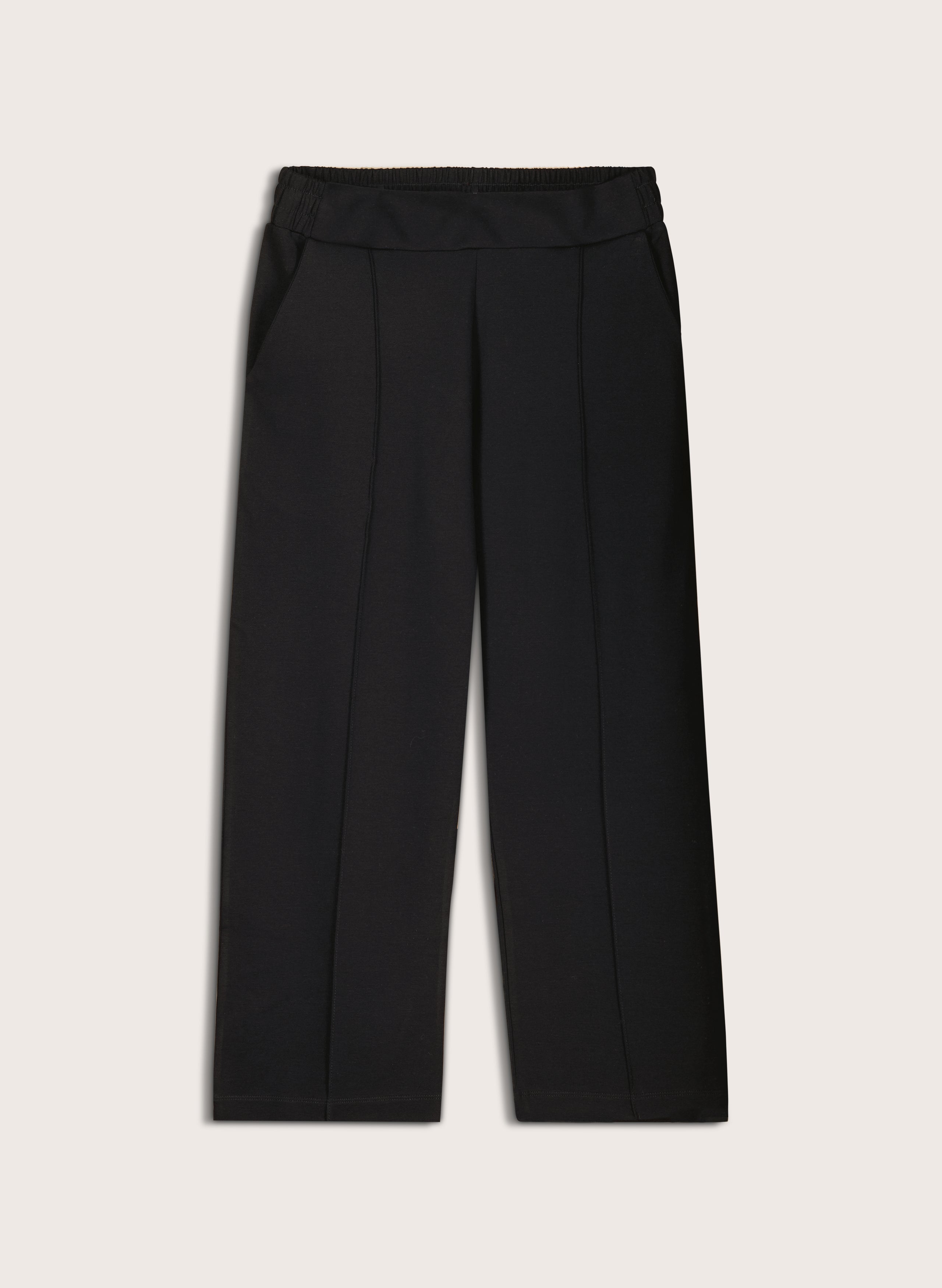 Ebru Ponte Straight Leg Crop Trousers