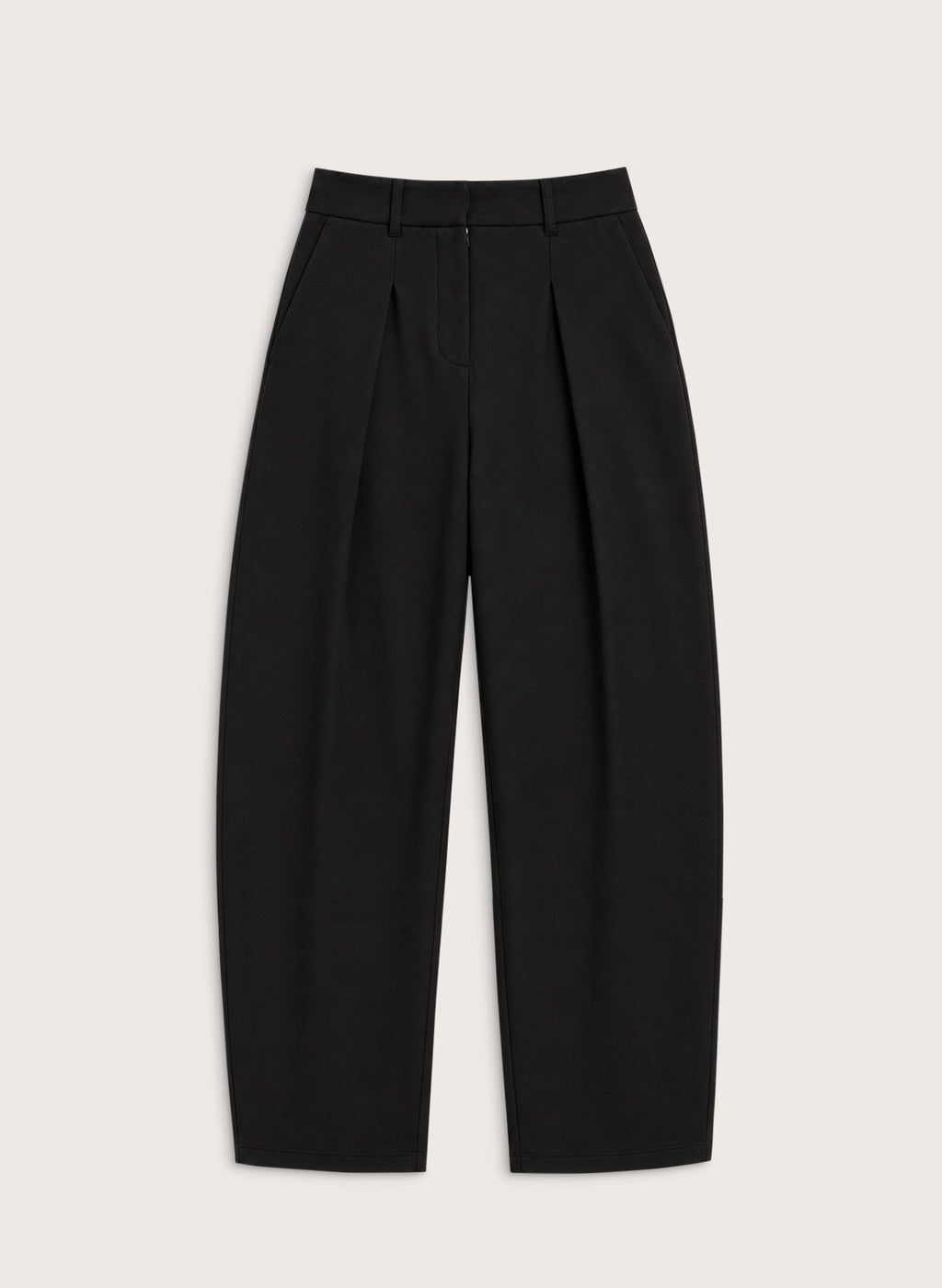 Dina Pleated Wide-Leg Ponte Trousers