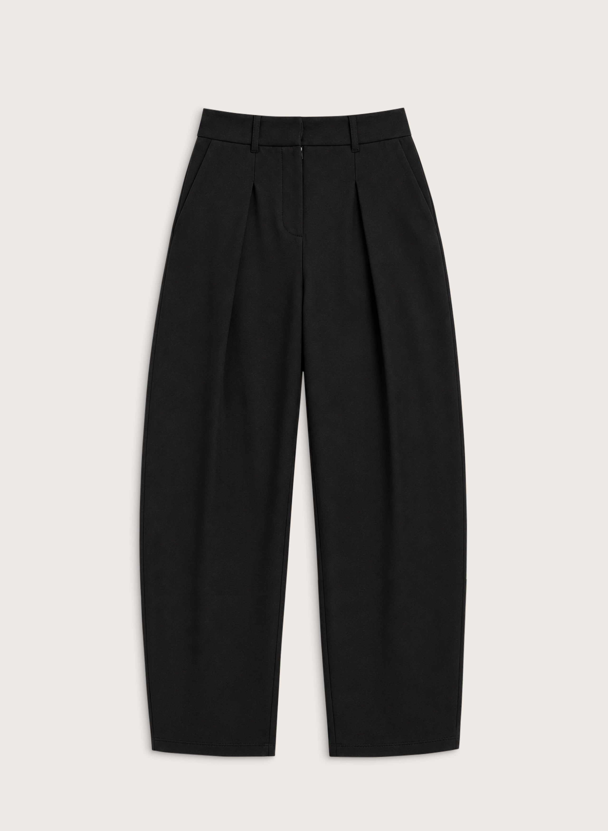 Dina Pleated Wide-Leg Ponte Trousers
