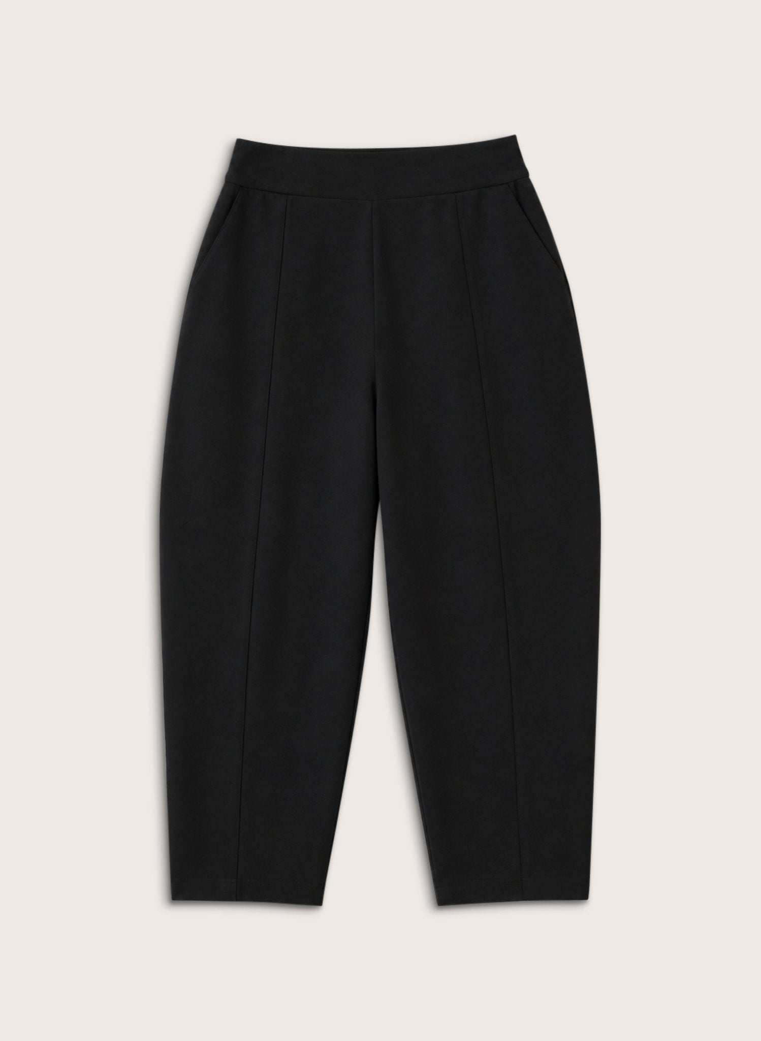 Abbie Ponte Barrel Leg Trousers - Black Baukjen