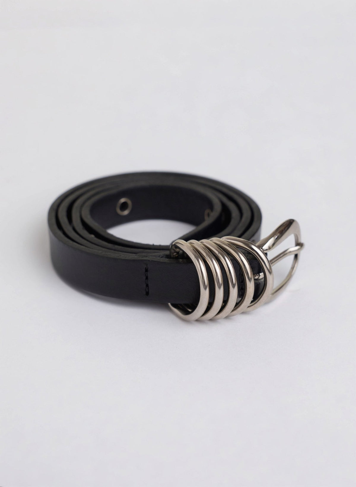 Ada Studded Leather Belt - Silver - Black Baukjen