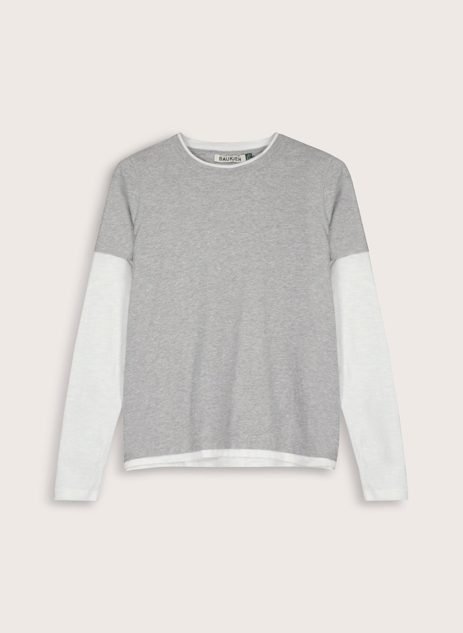 Addie Double Layer Organic Cotton Top - Grey Marl Baukjen