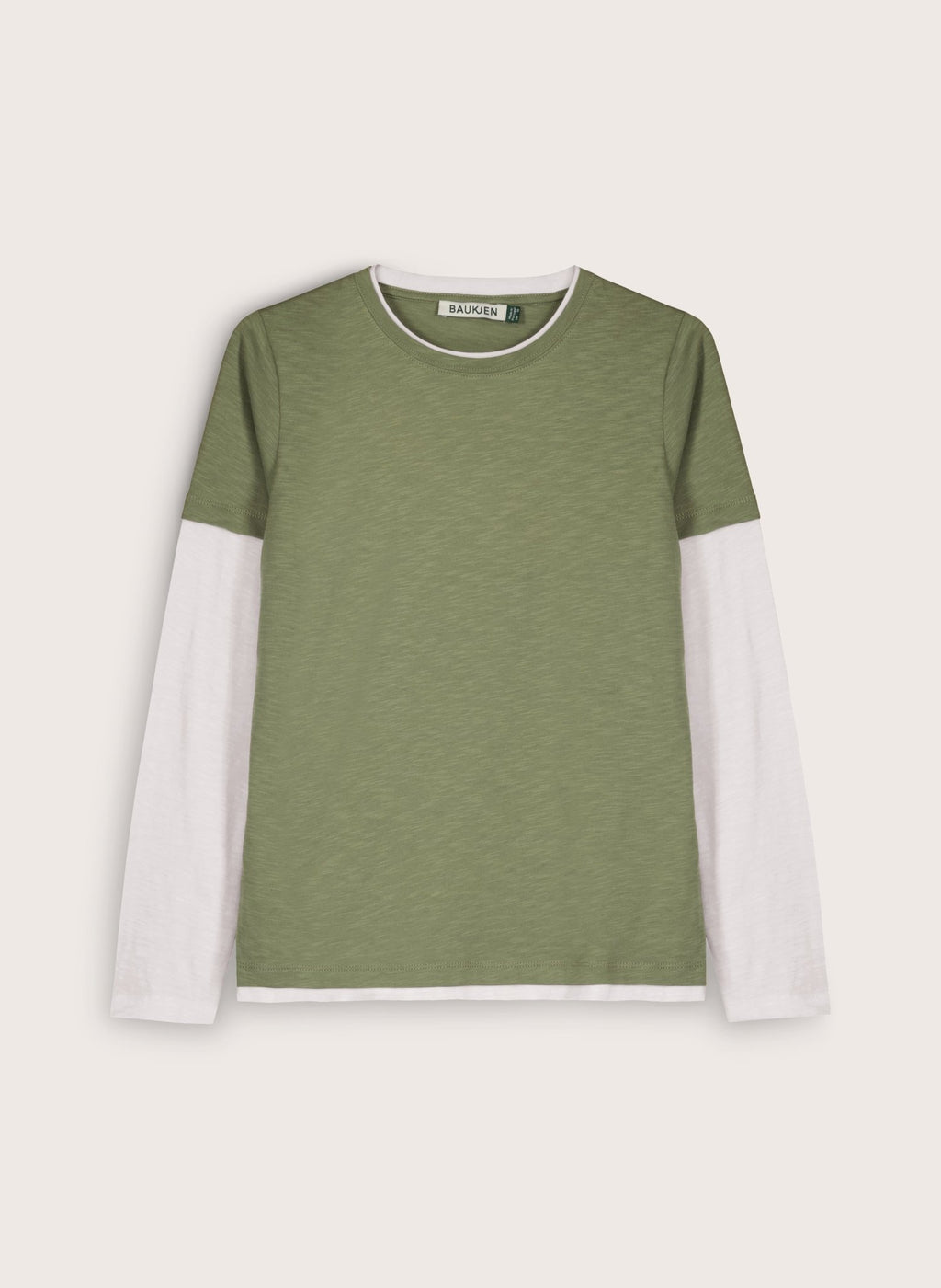 Addie Double Layer Organic Cotton Top - Light Khaki Baukjen