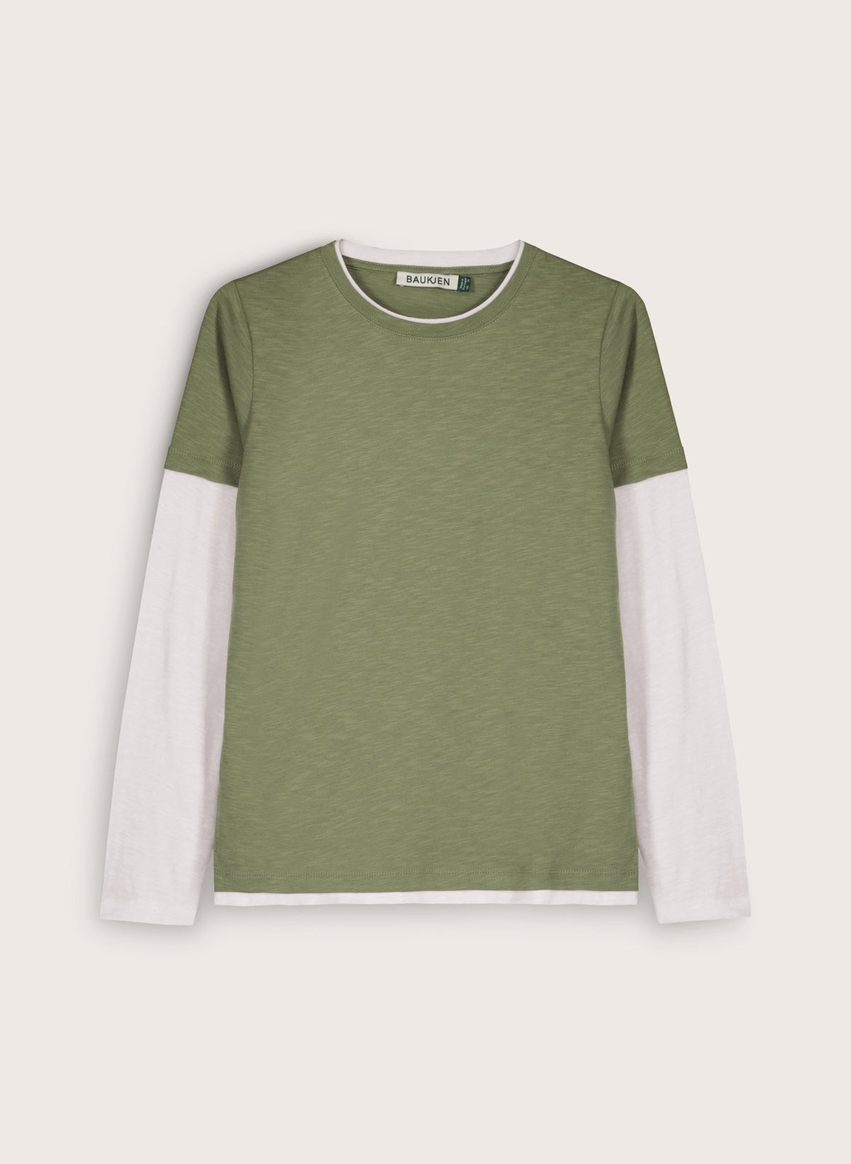 Addie Double Layer Organic Cotton Top - Light Khaki Baukjen