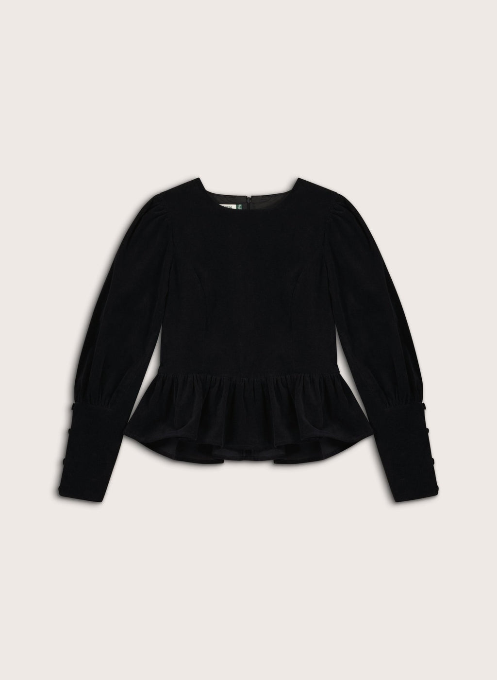 Adela Peplum Top - Caviar Black Baukjen