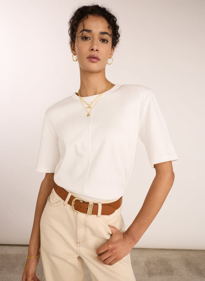 Adeline Organic Shoulder Pad Top - Pure White Baukjen