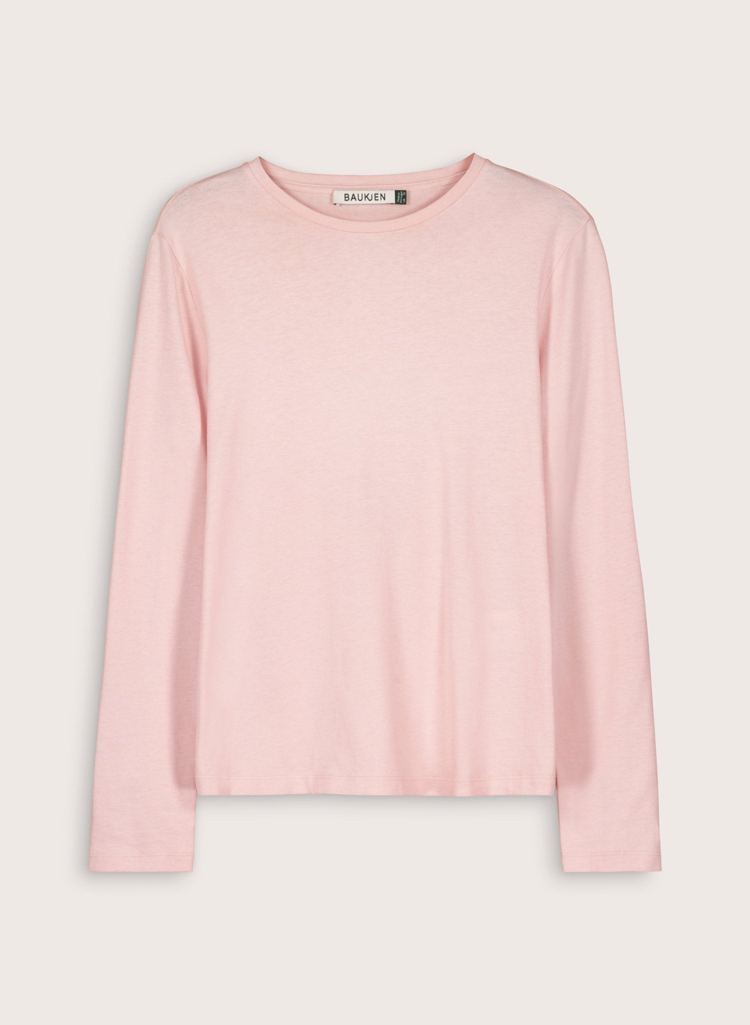 Ainsley Organic Cotton Crew Neck Top - Powder Pink Baukjen
