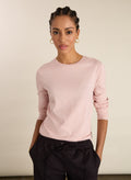 Ainsley Organic Cotton Crew Neck Top - Powder Pink Baukjen