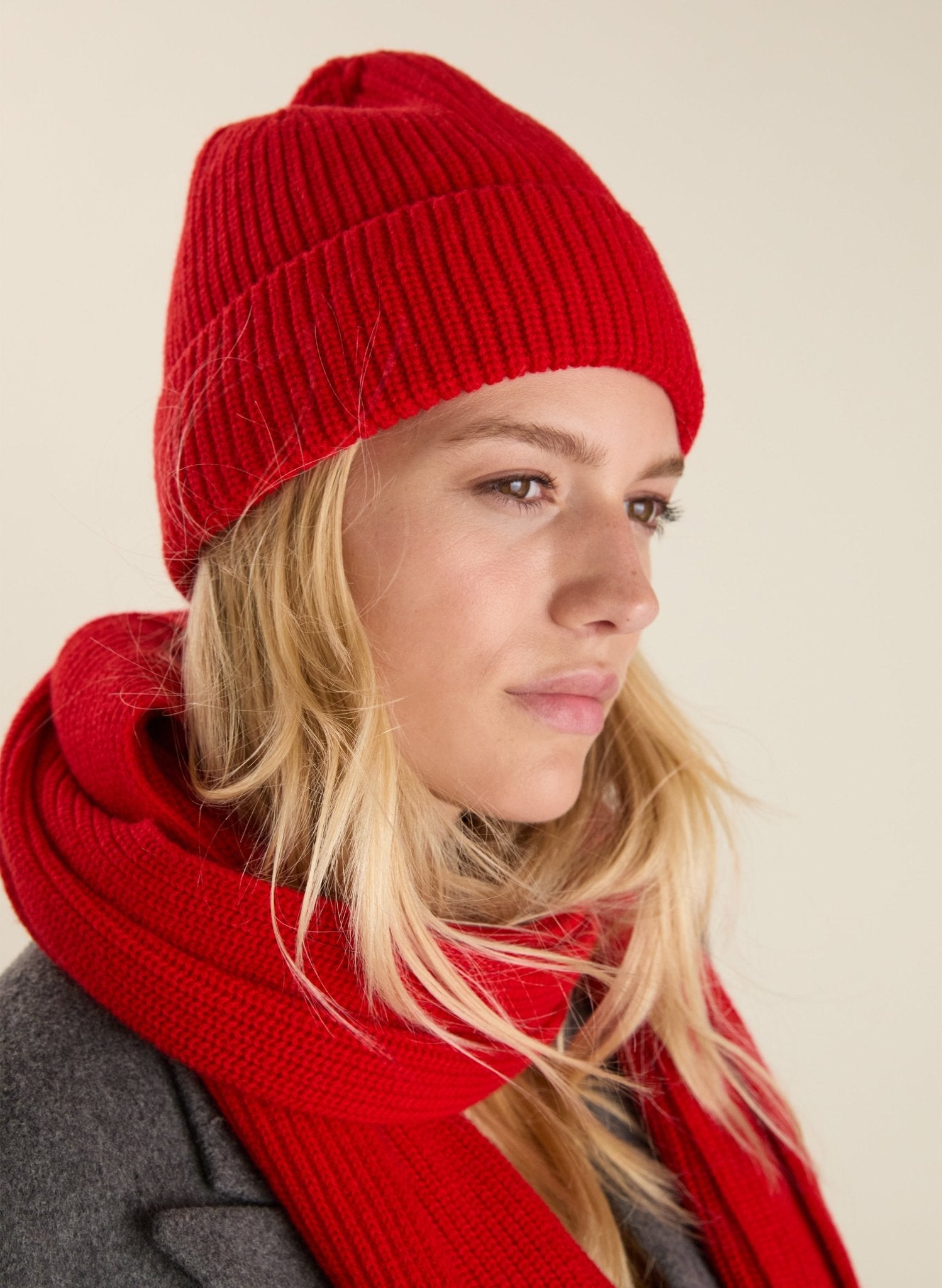 Alba Recycled Wool Hat - Crimson Red Baukjen