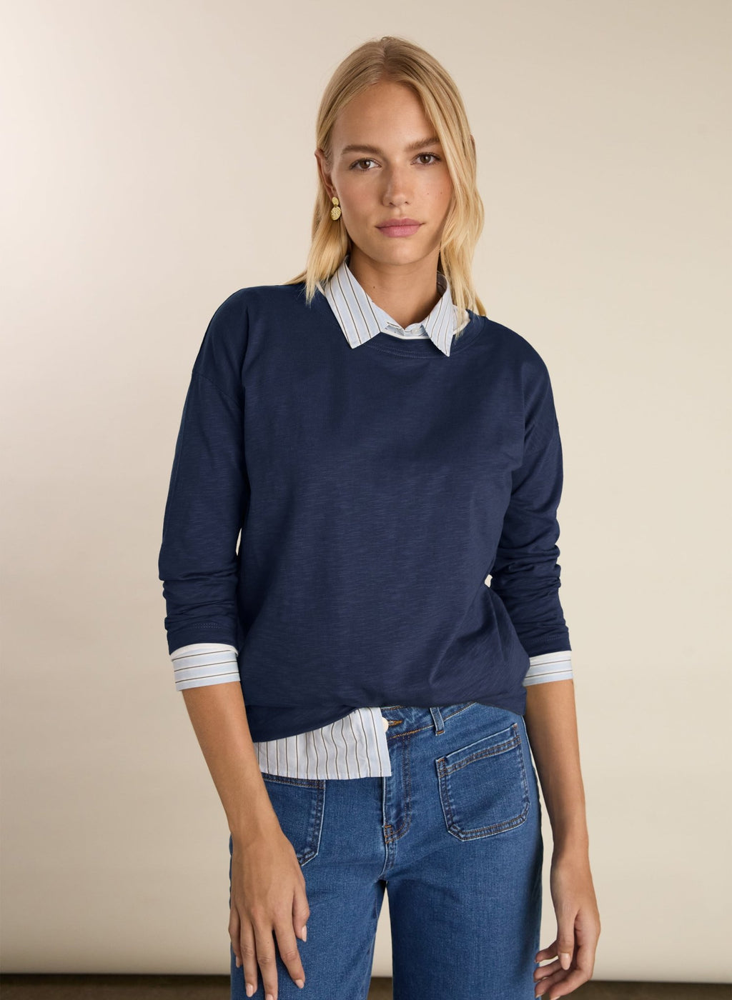Alexandra Organic Cotton Relaxed Top - Deep Indigo Baukjen
