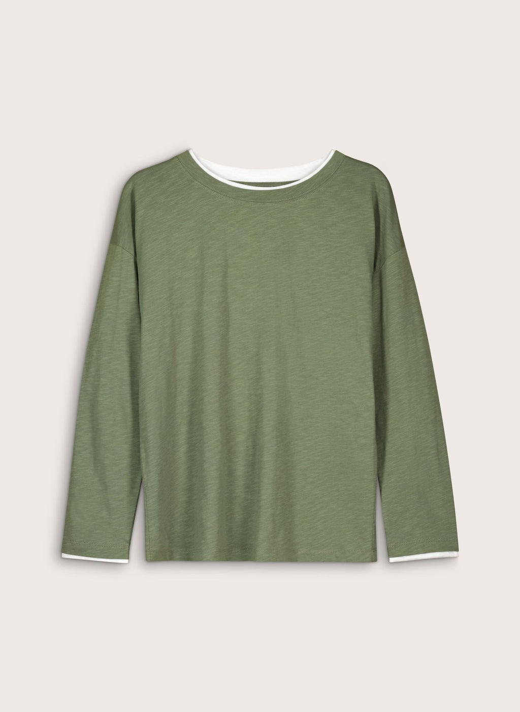 Alexandra Organic Cotton Relaxed Top - Light Khaki Baukjen