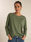 Alexandra Organic Cotton Relaxed Top - Light Khaki Baukjen