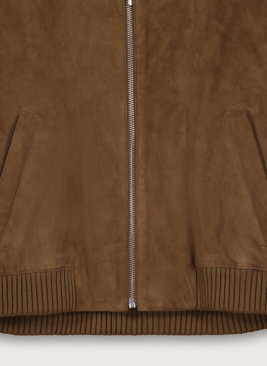Alexis Suede Cropped Bomber Jacket - Dark Brown Baukjen