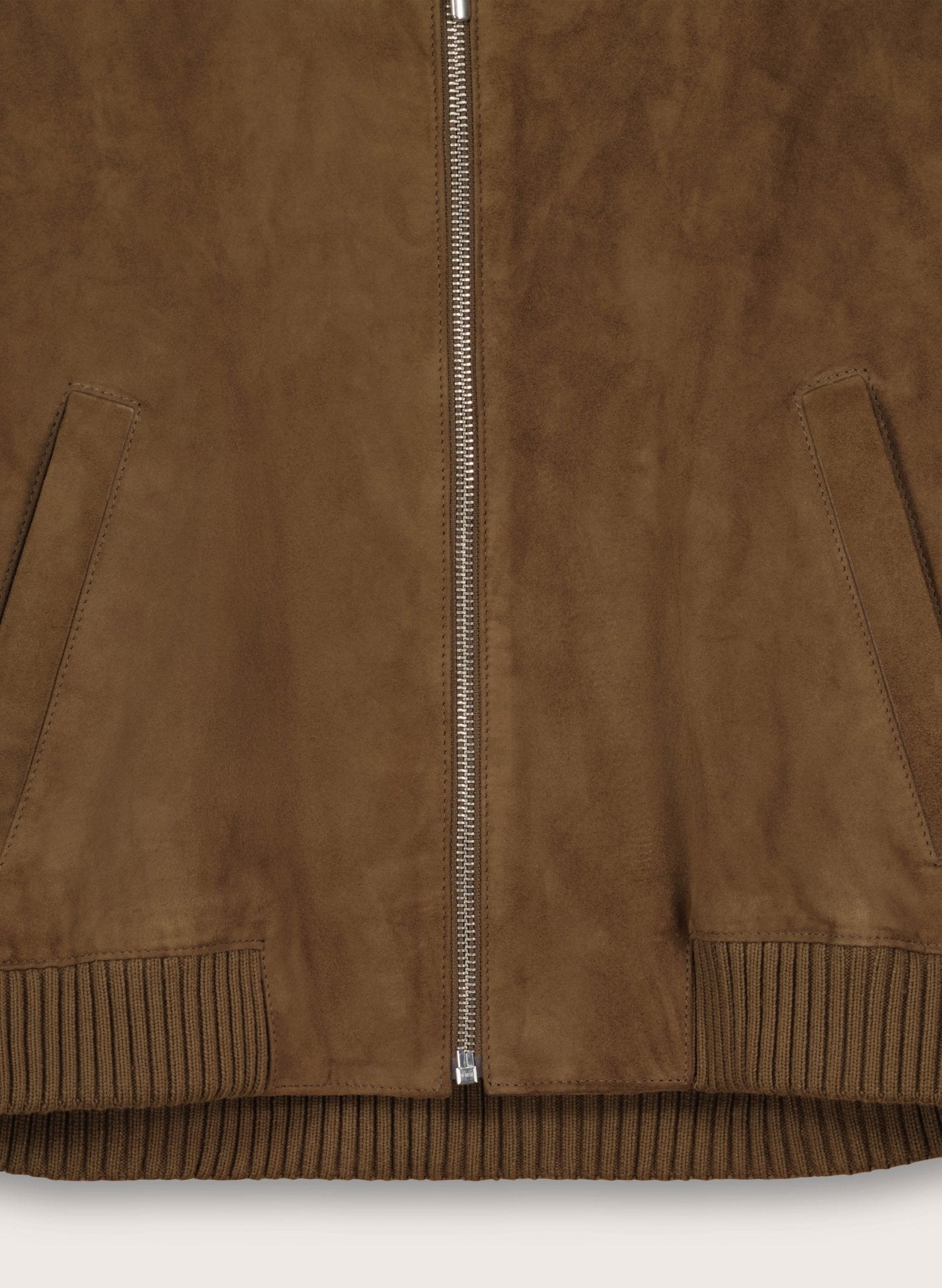 Alexis Suede Cropped Bomber Jacket - Dark Brown Baukjen