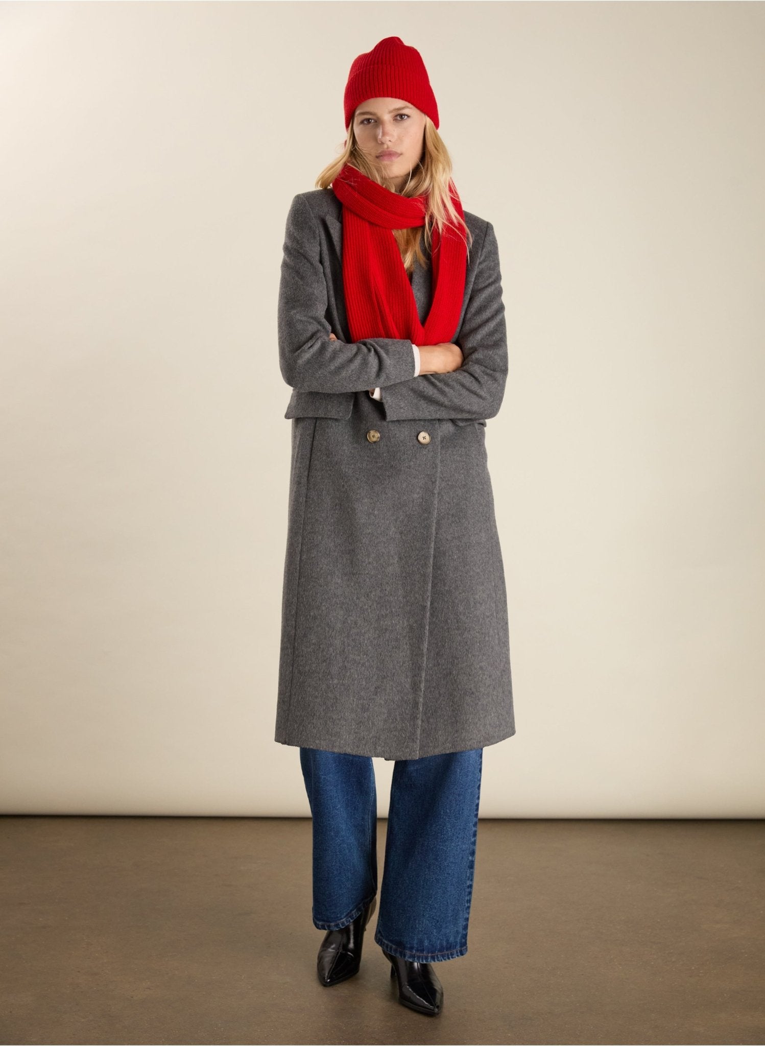 Alina Recycled Wool Scarf - Crimson Red Baukjen