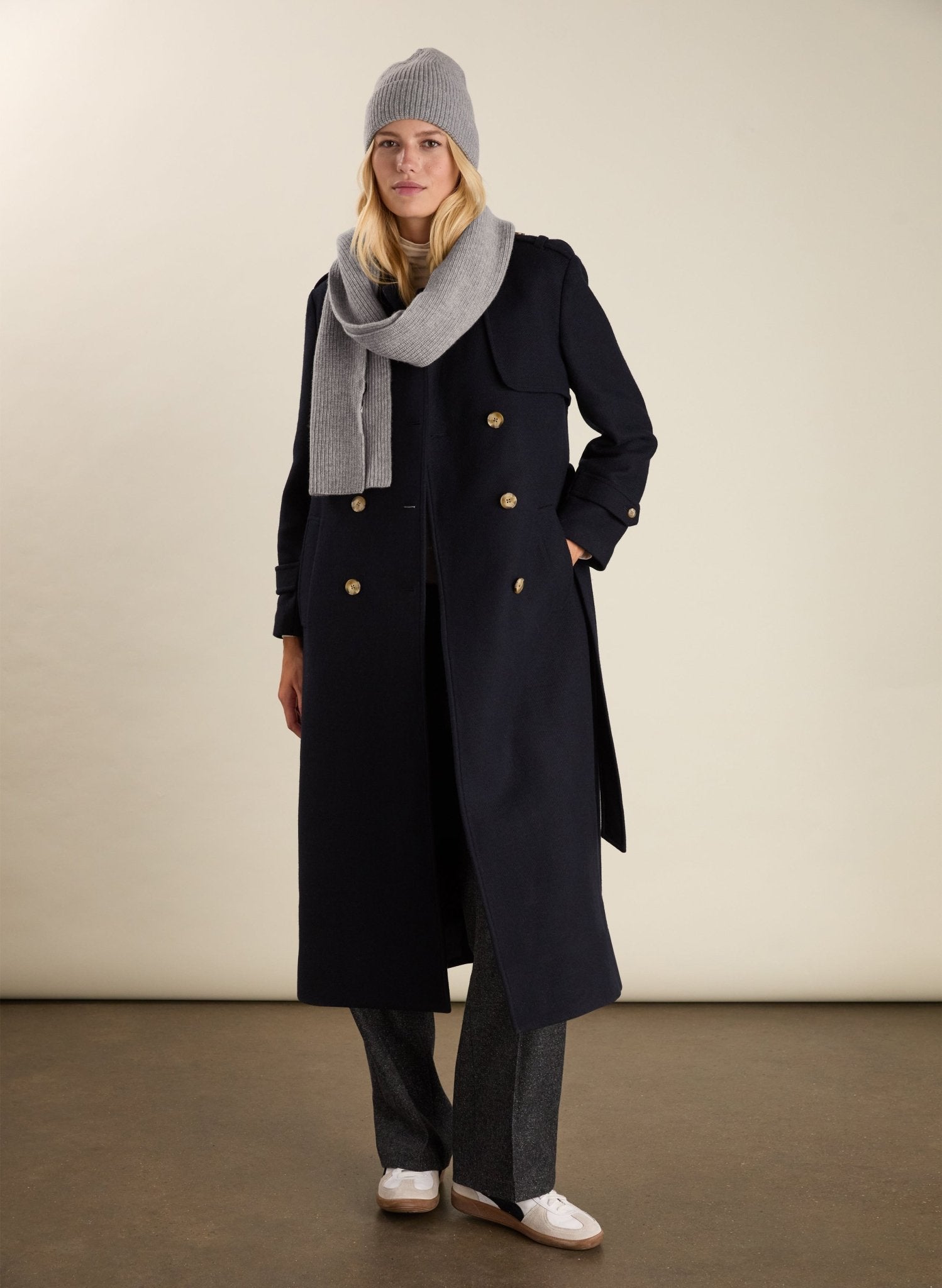 Alina Recycled Wool Scarf - Grey Marl Baukjen