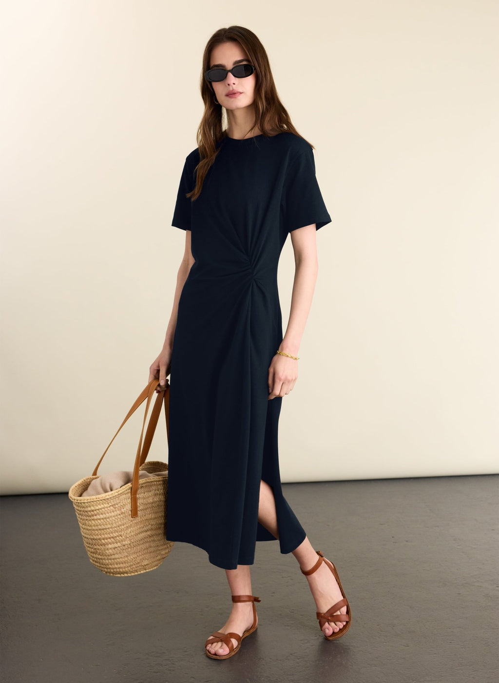Alith T-Shirt Twist Dress - Classic Navy Baukjen