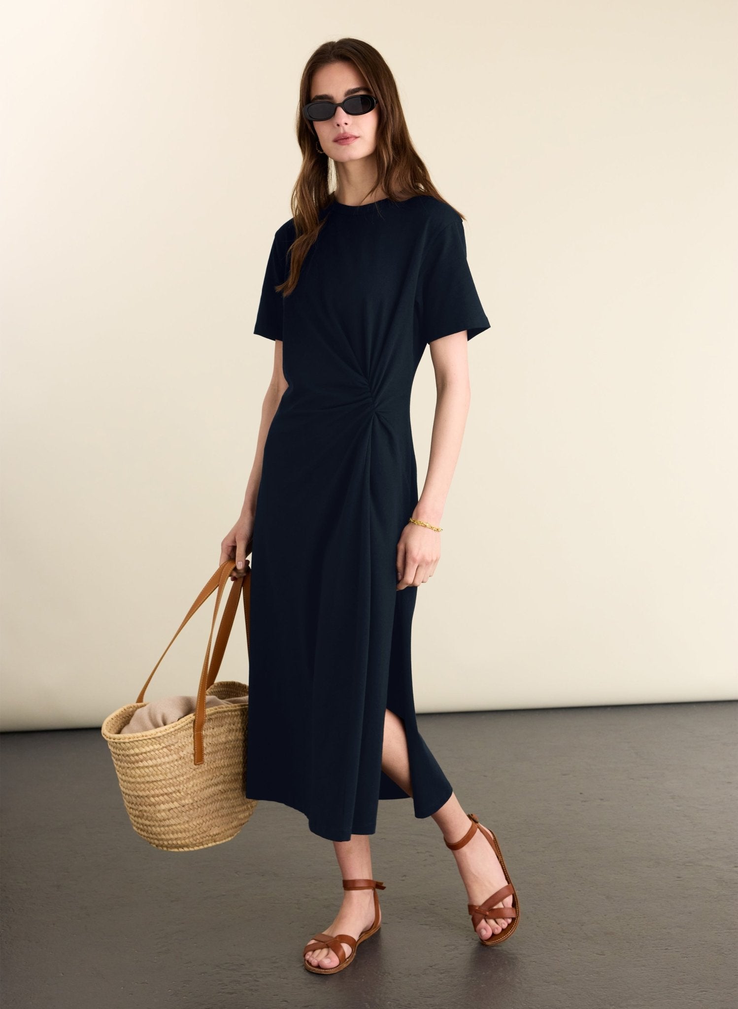 Alith T-Shirt Twist Dress - Classic Navy Baukjen