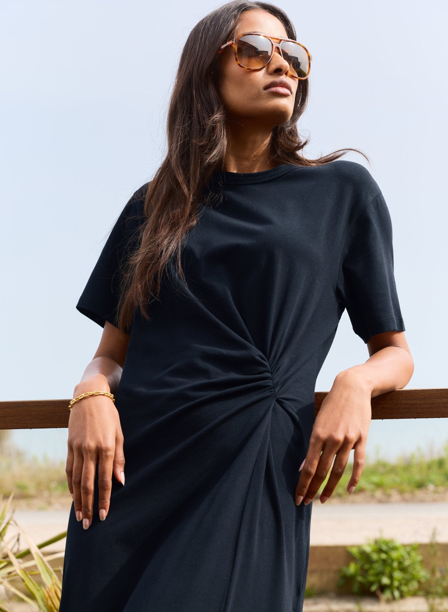 Alith T-Shirt Twist Dress - Classic Navy Baukjen