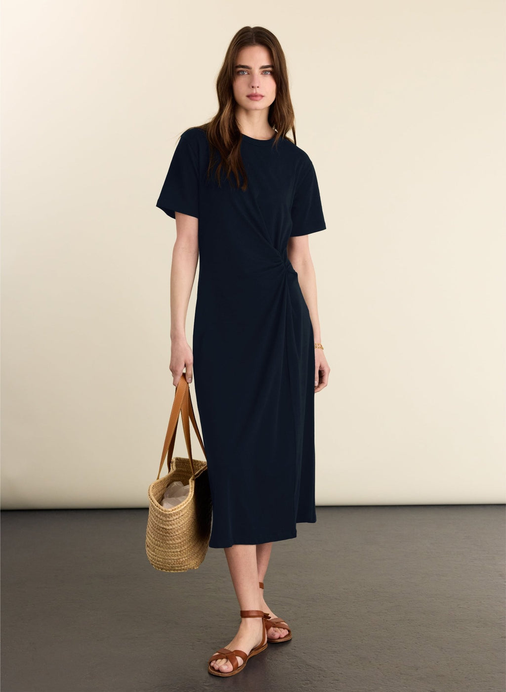Alith T-Shirt Twist Dress - Classic Navy Baukjen