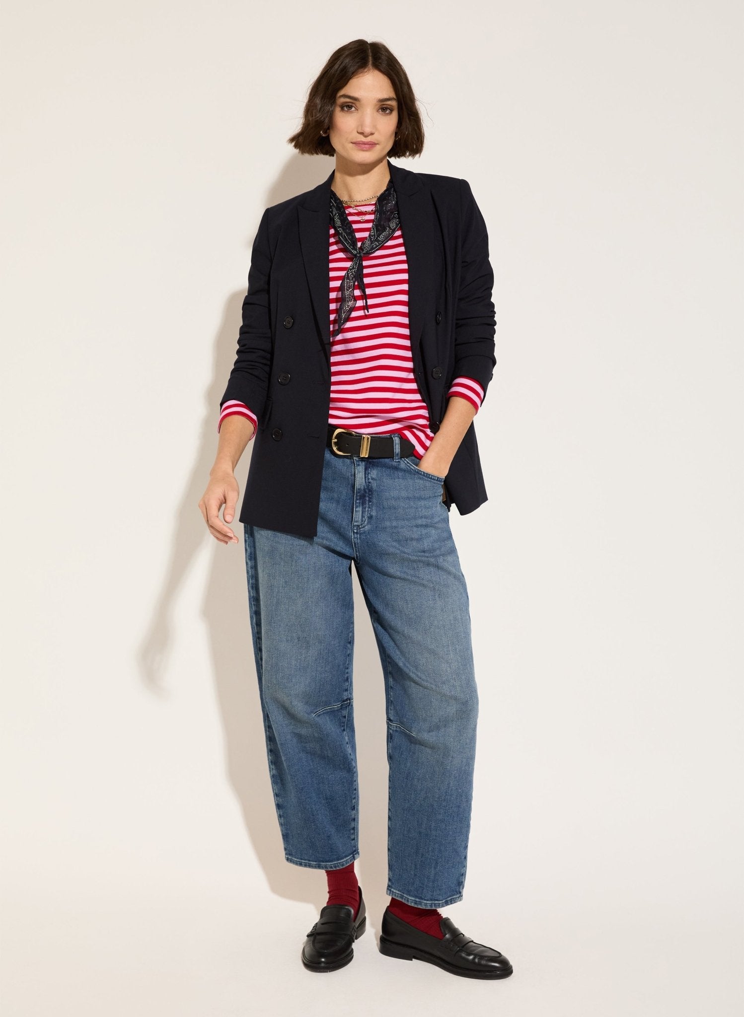 Ama Organic Cotton Top - Red & Pink Baukjen