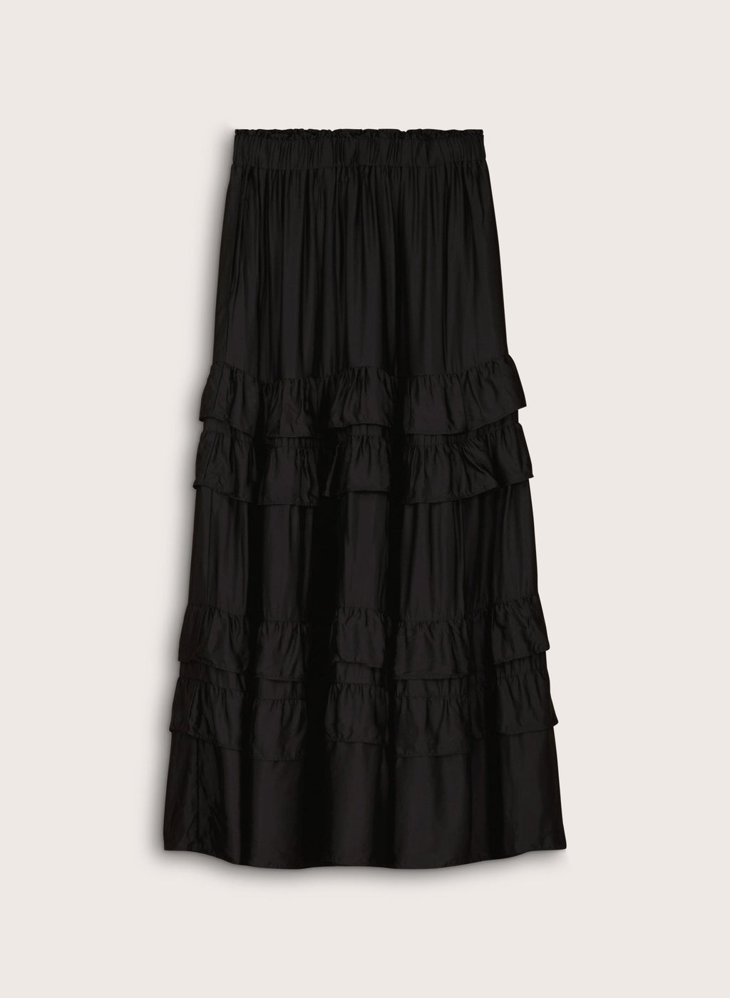 Angelica Ruffle Maxi Skirt - Caviar Black Baukjen