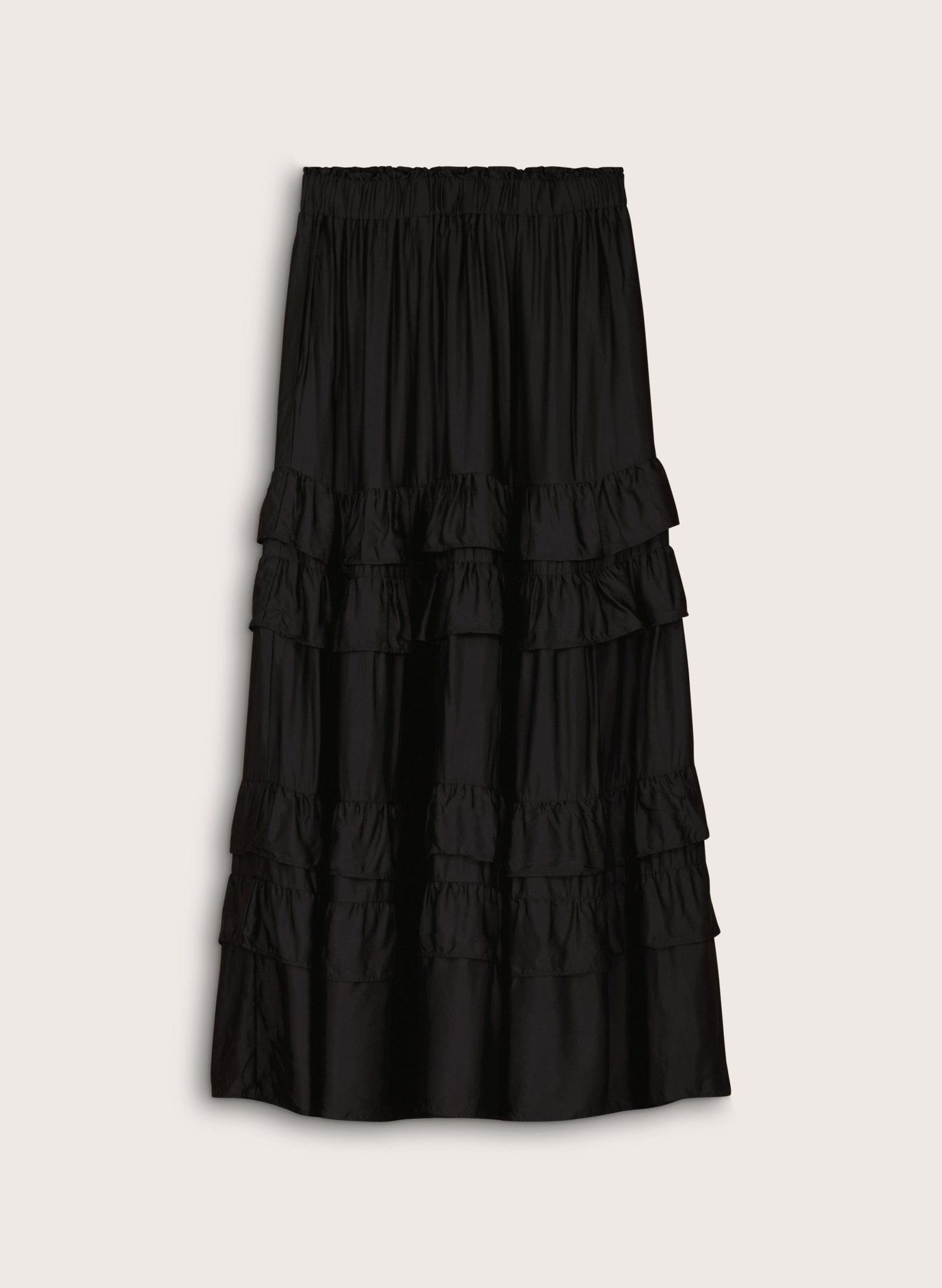 Angelica Ruffle Maxi Skirt - Caviar Black Baukjen