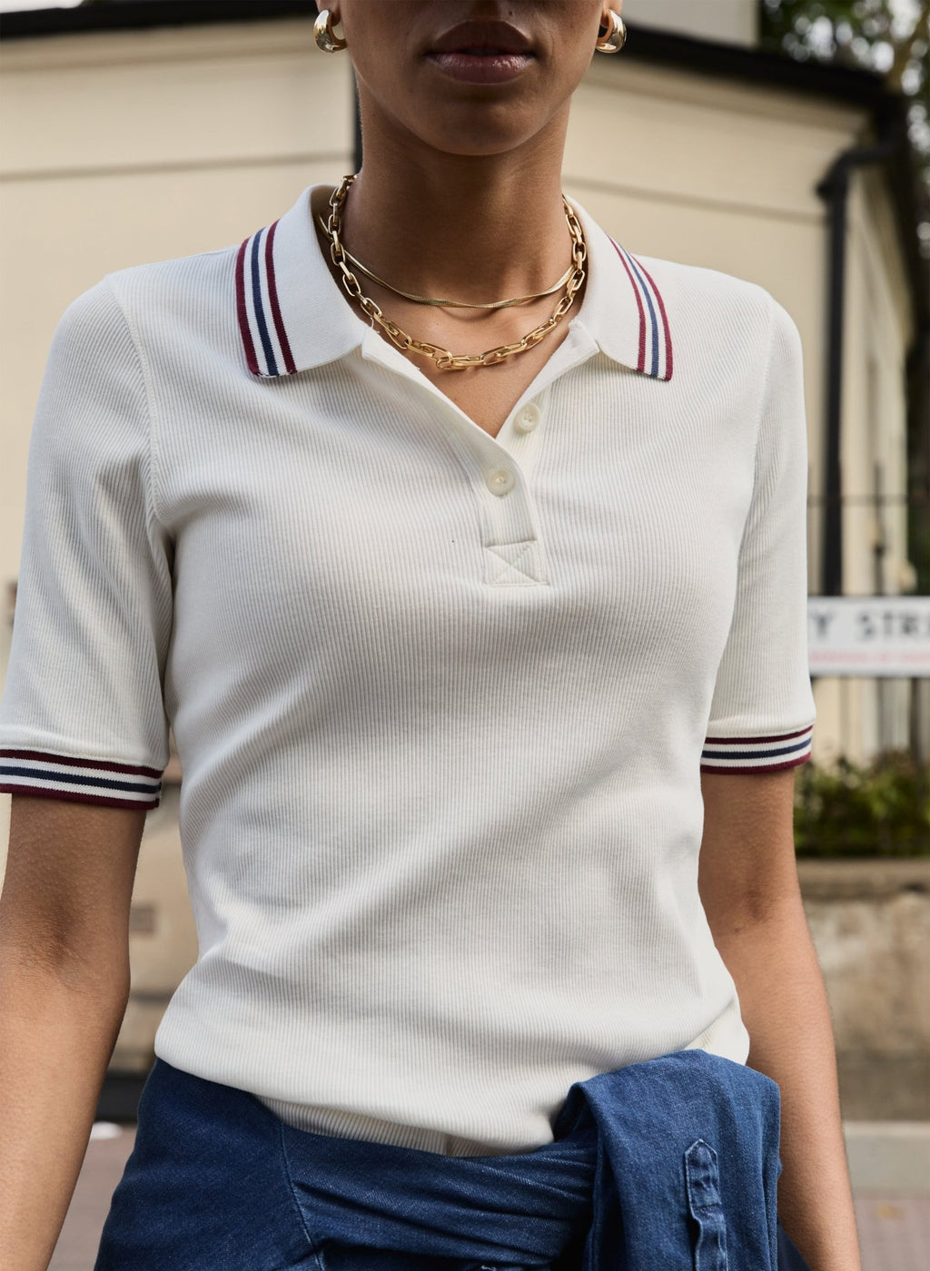 Anil Polo Top - Cream Baukjen