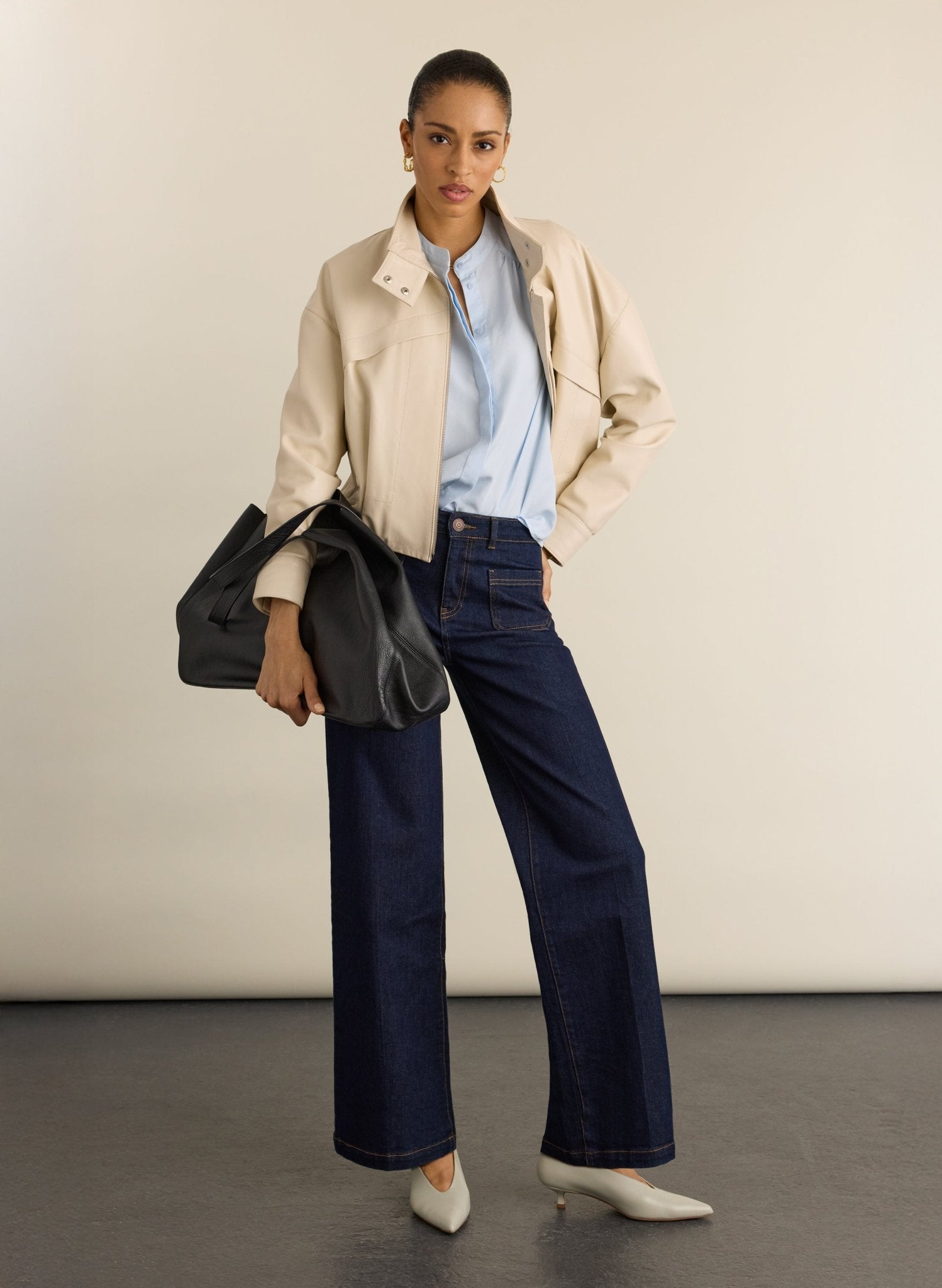 Ann Short Sleeve Blouse - Ice Blue Baukjen