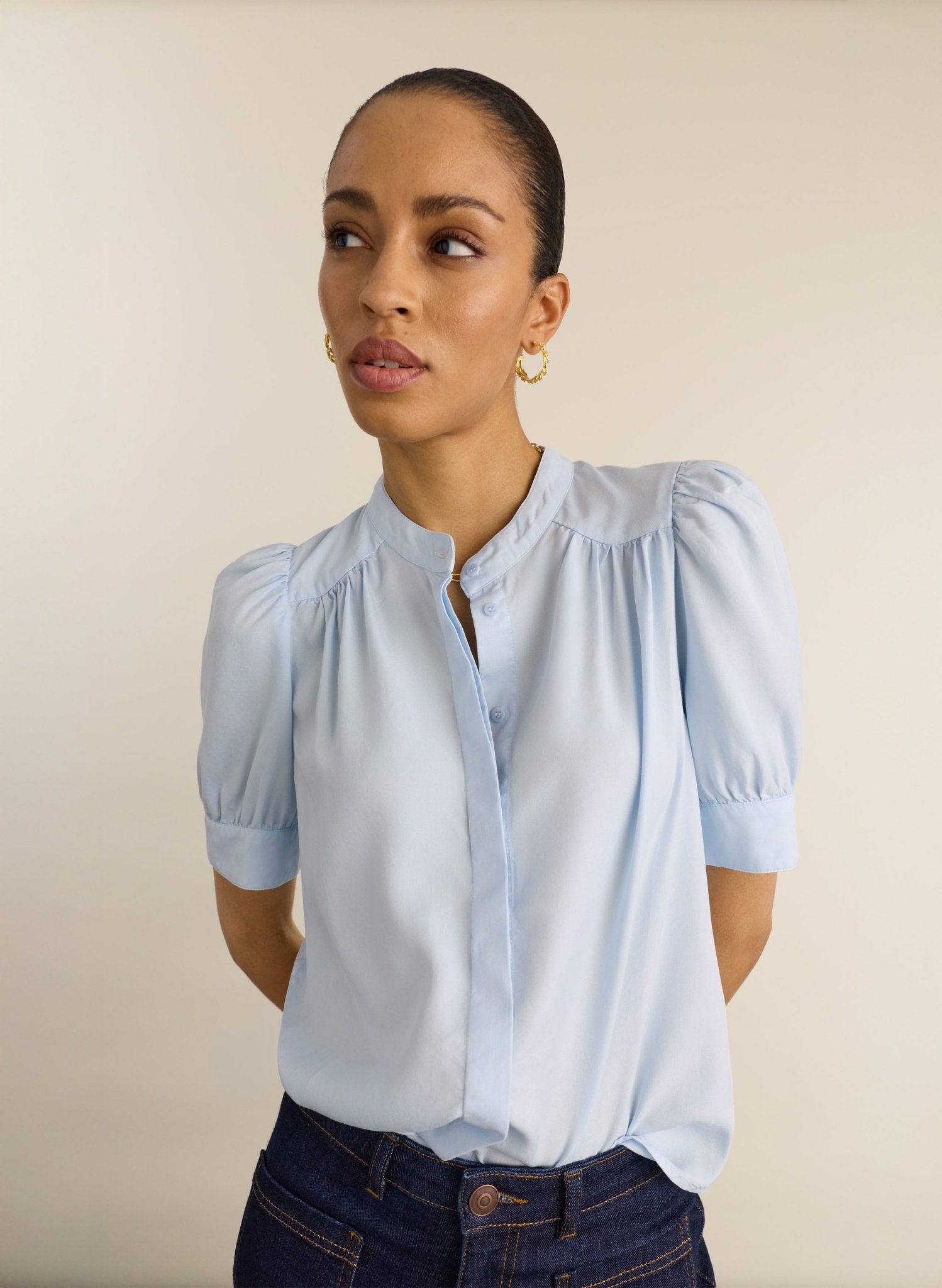 Dorrie Organic Cotton Cropped Sweatshirt - Pistachio | Baukjen