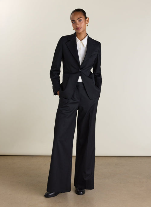 Anna Wide Leg Trousers - Black Baukjen