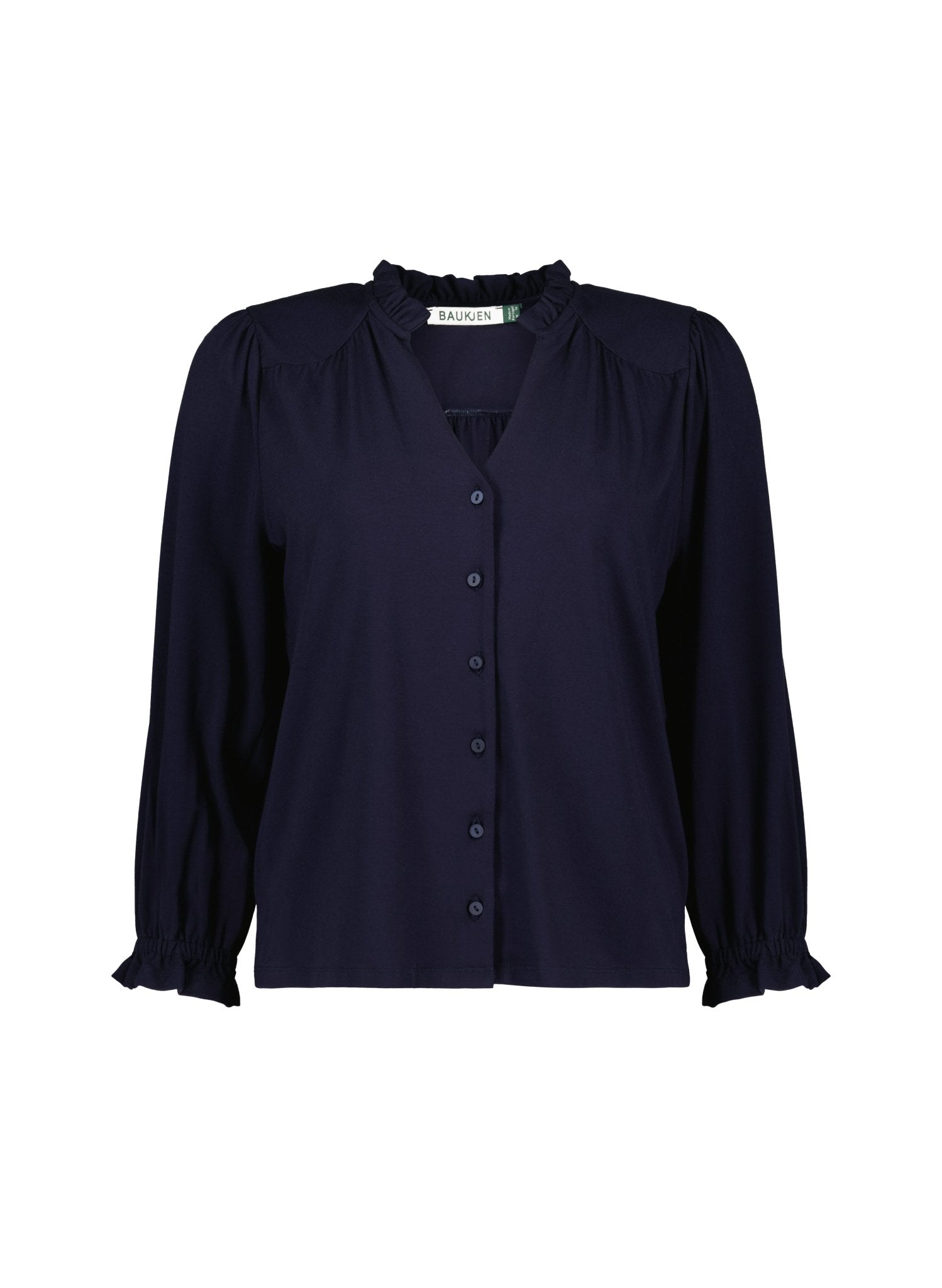 Annie Ruffle Collar Blouse - Classic Navy Baukjen