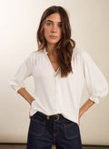 Annie Ruffle Collar Blouse - Pure White Baukjen